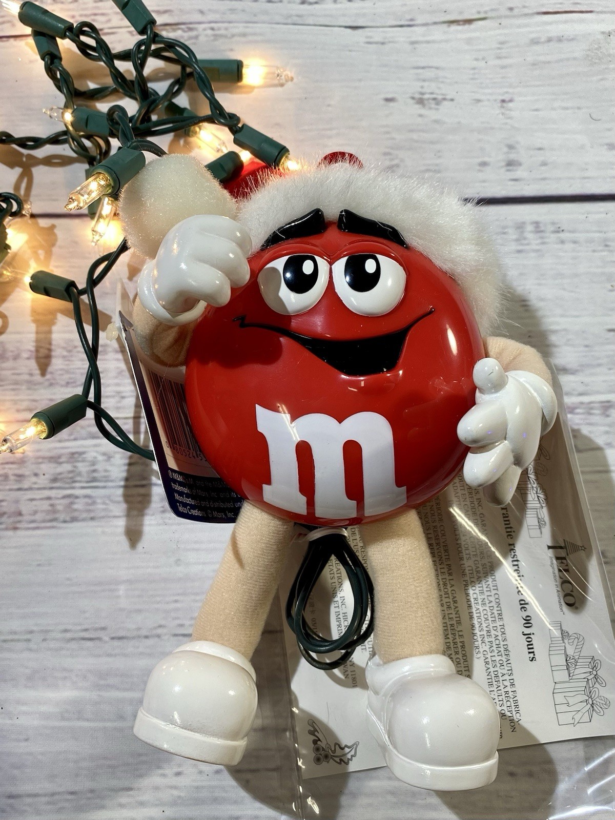 Set 3 VTG M&M 1999 Animated Christmas Ornaments Plug-in Red, Blue, Green,