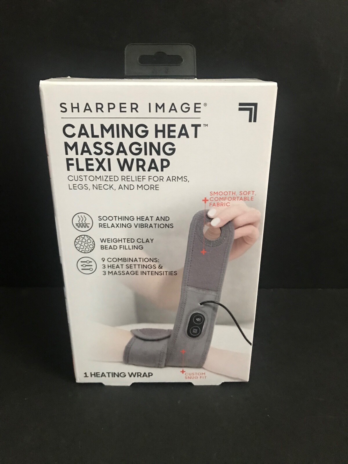 Sharper Image Calming Heat Massaging Flexi Wrap 9' Cord  3 Heat Settings New