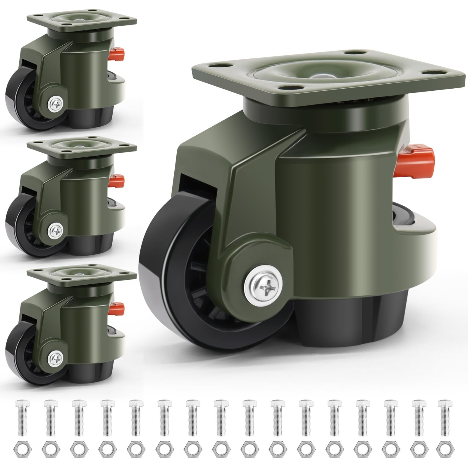 Leveling Casters Wheels, Heavy Duty Casters Wheels with Ratchet Arm 6600 LBS,...