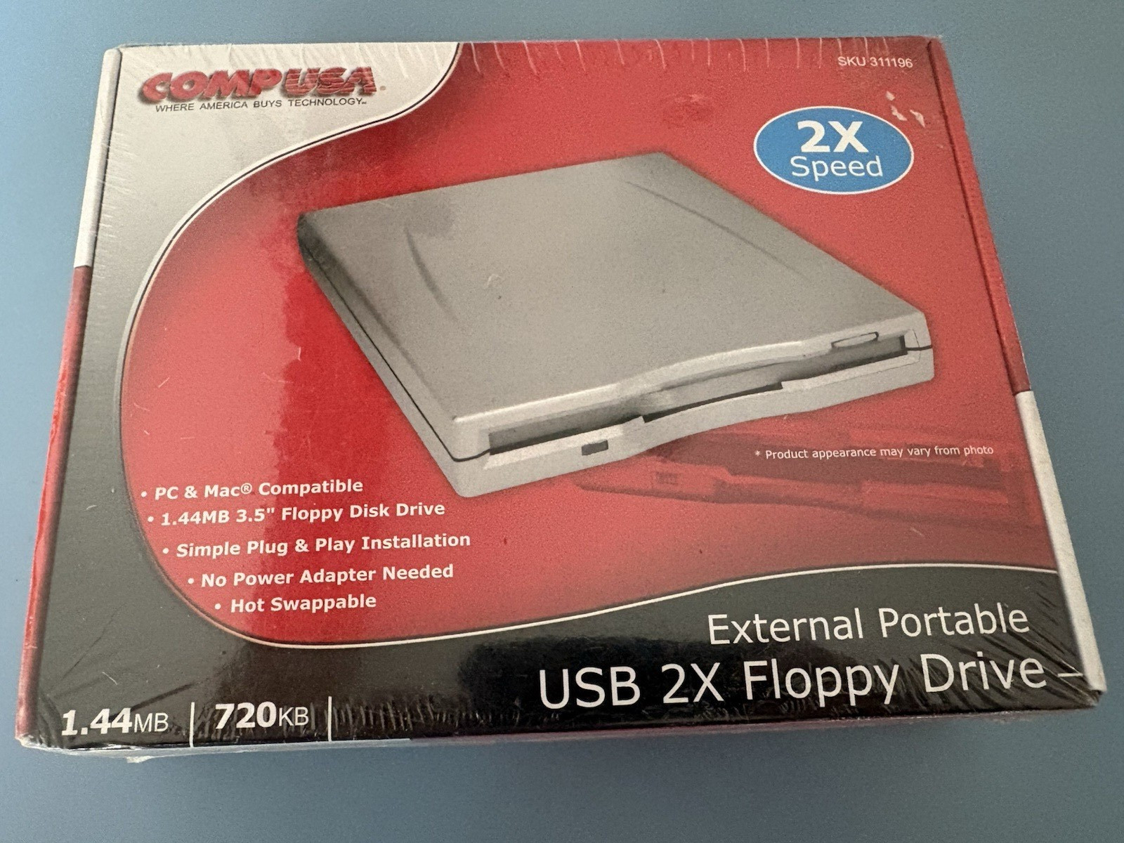 COMP USA External Portable USB 2X Floppy Drive UNOPENED SHRINK SEALED SKU 631119