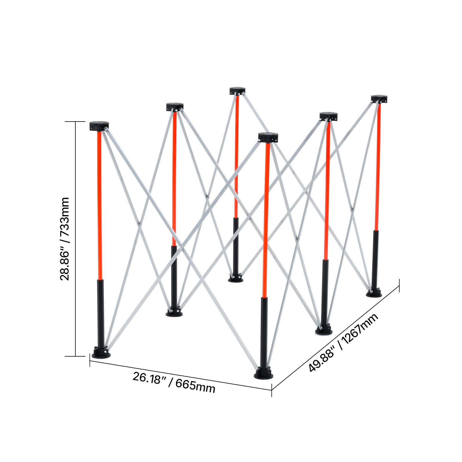 Portable Folding Workstand 4.15' x 2.18' 2500lbs Capacity Collapsible
