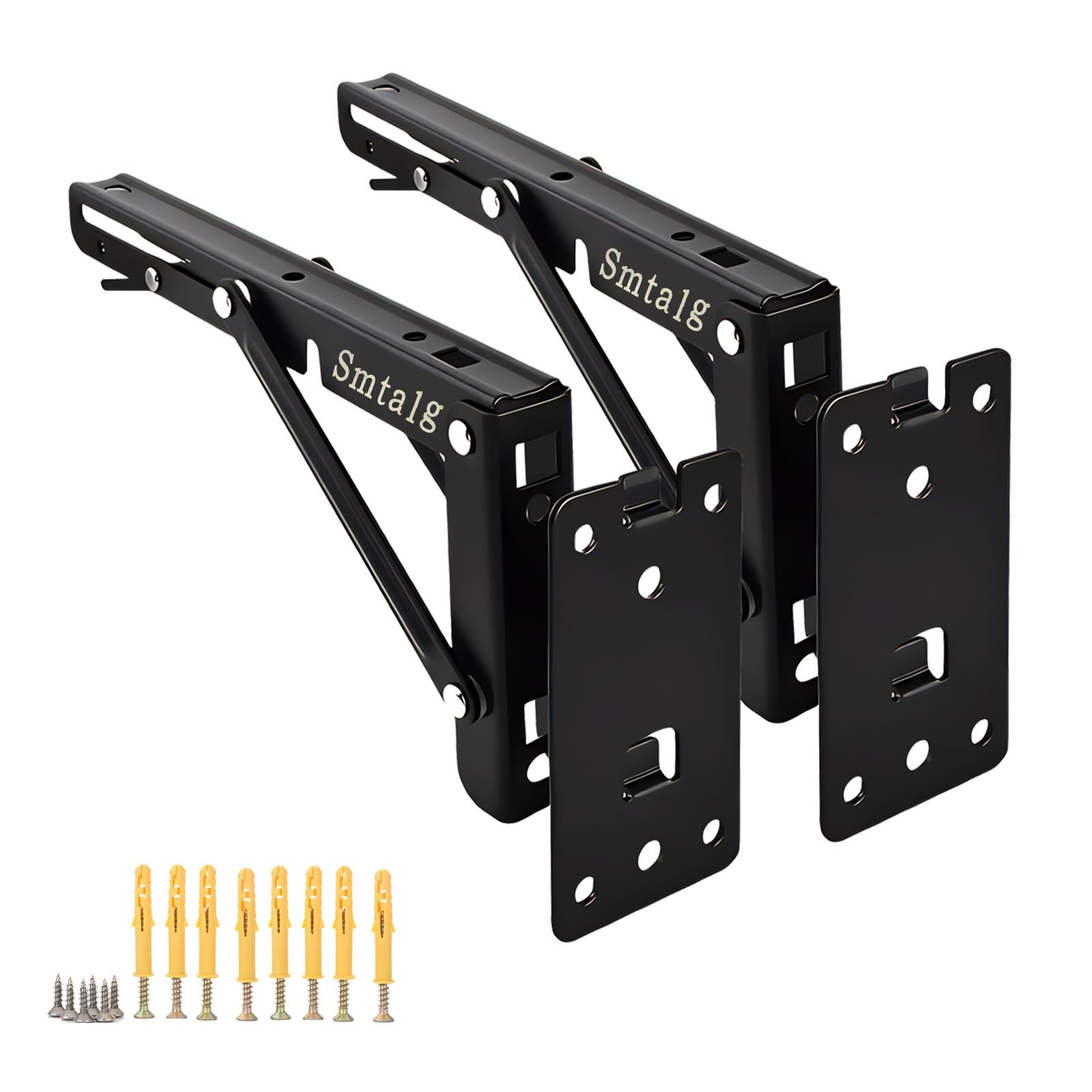 Folding Shelf Brackets，Detachable Folding Bracket，2 Pack Heavy Duty Wall Moun...