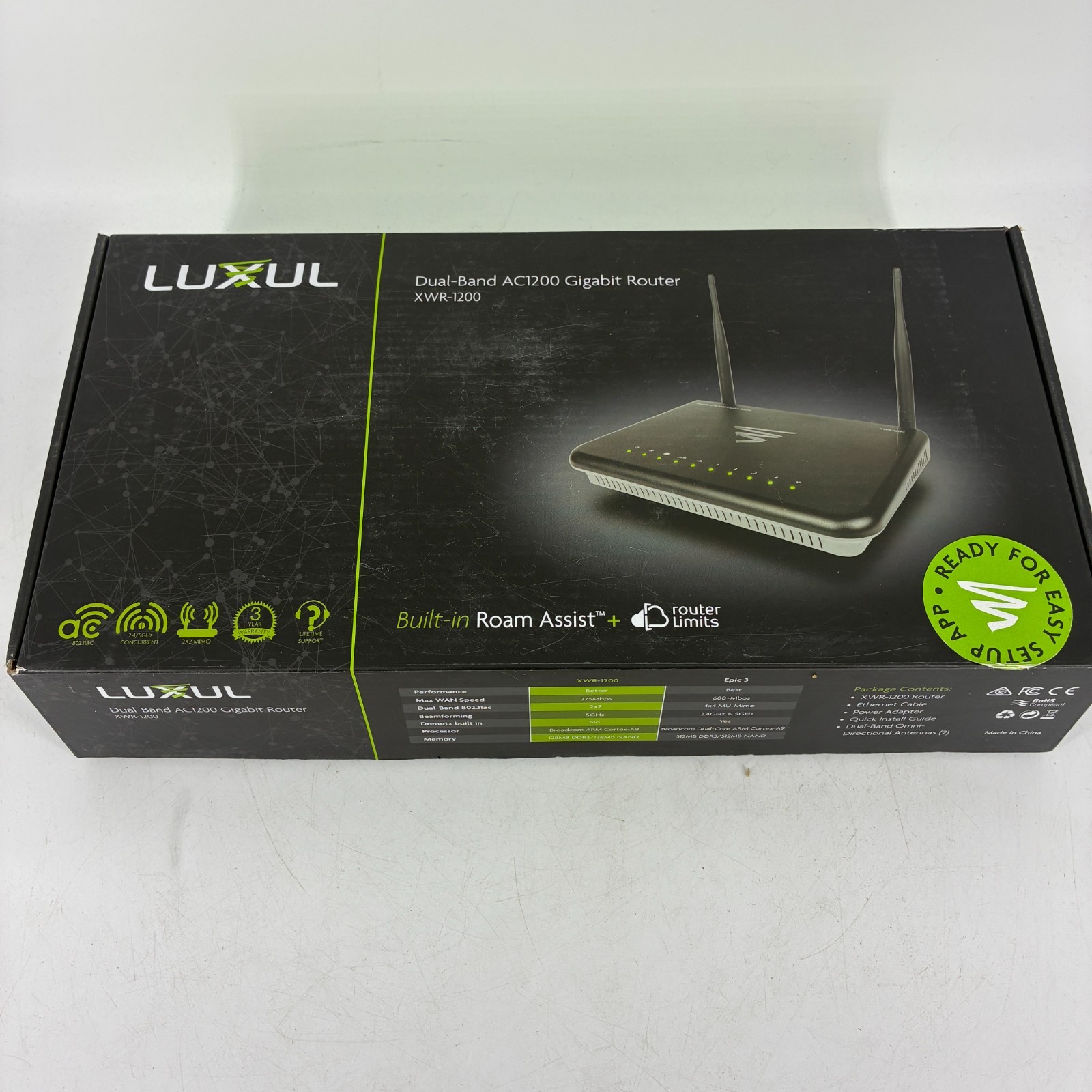 LUXUL XWR-1200 Dual-Band AC1200 Gigabit Router Wireless Networking