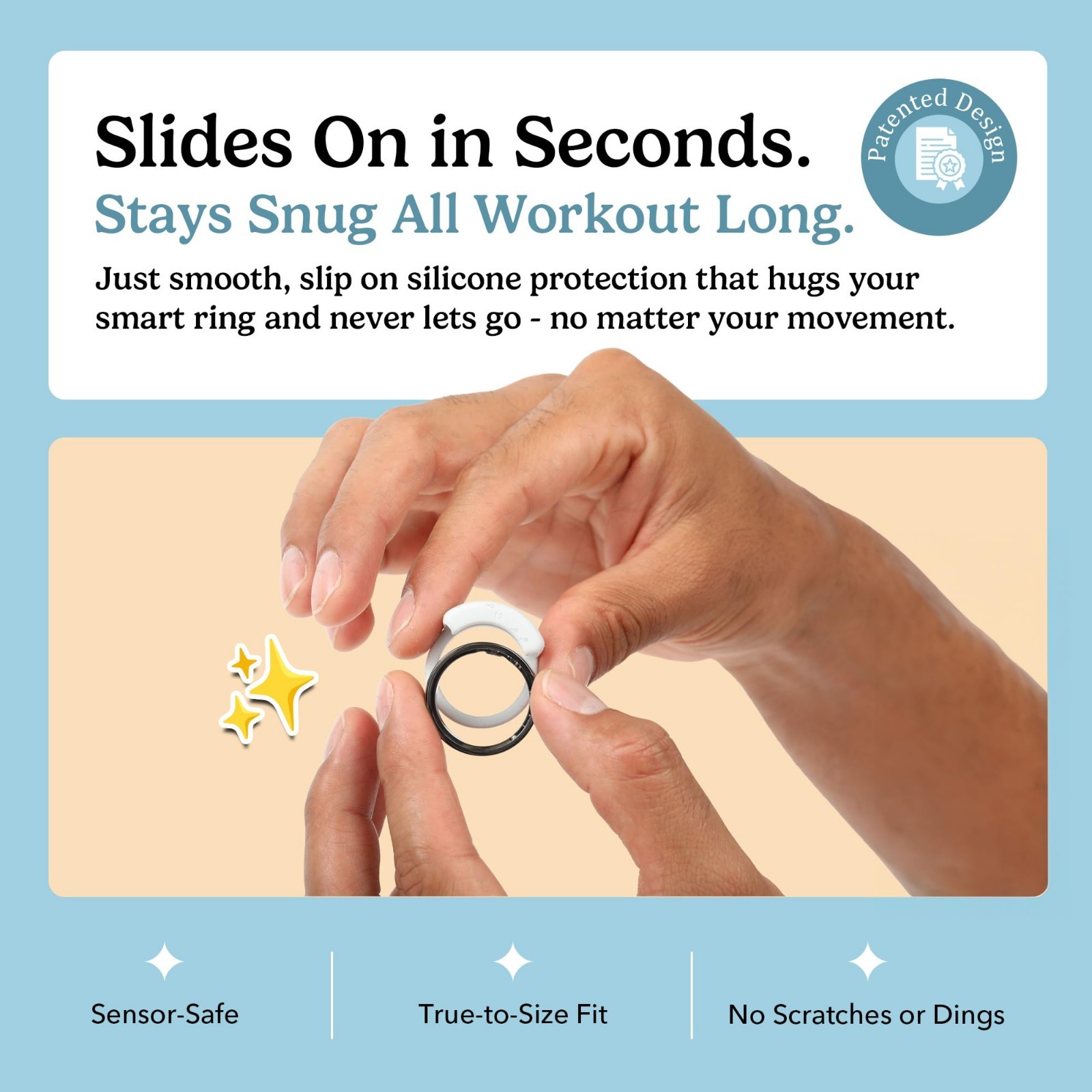 Silicone Smart Ring Protector - Slim Fit, Sensor-Friendly Cover for Oura, Workou