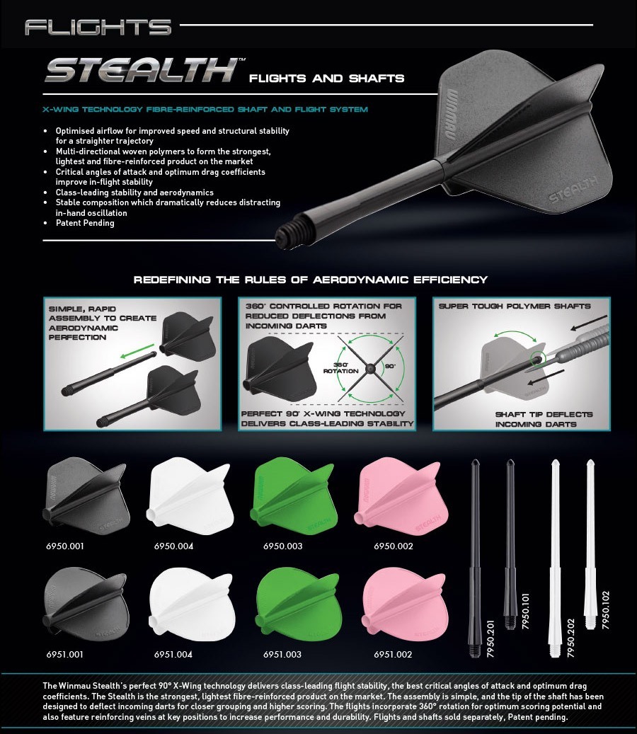 WINMAU STEALTH RED SHAFTS MEDIUM