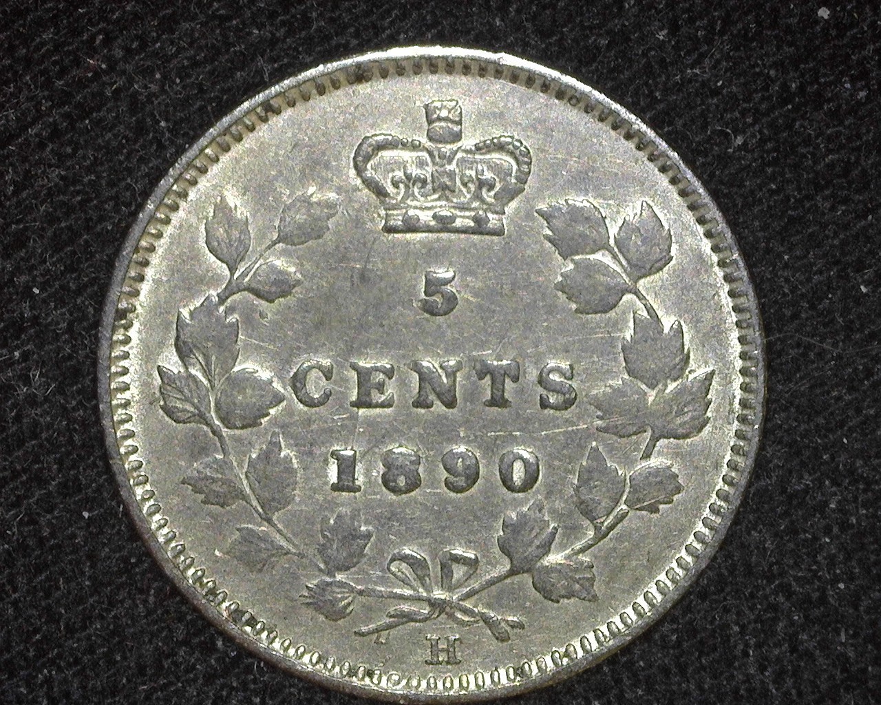 CANADA 1890-H 5 CENTS KM2 SILVER VERY FINE ~M12