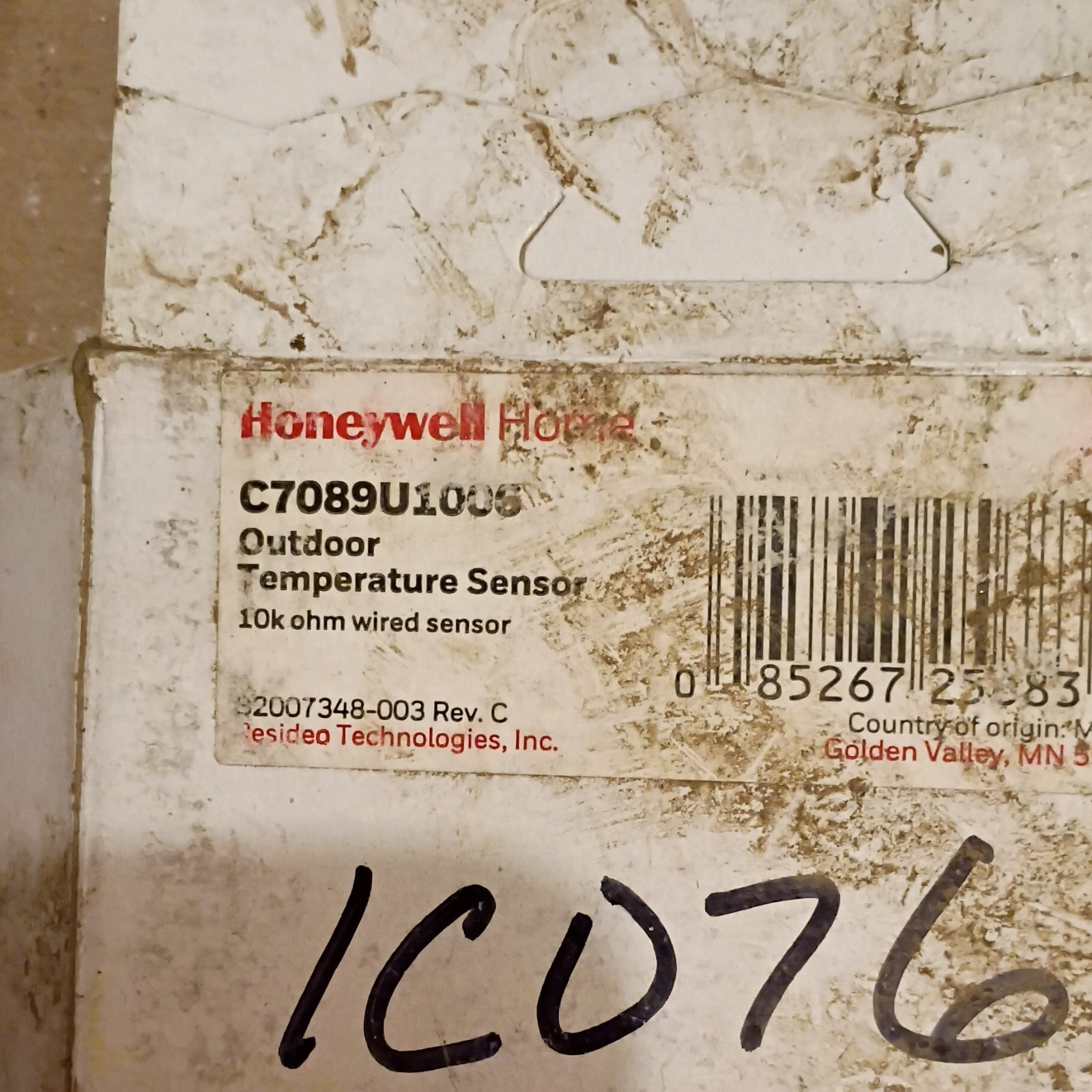 Honeywell C7089U1006 Outdoor Temperature Sensor 10k Ohm Wired HVAC