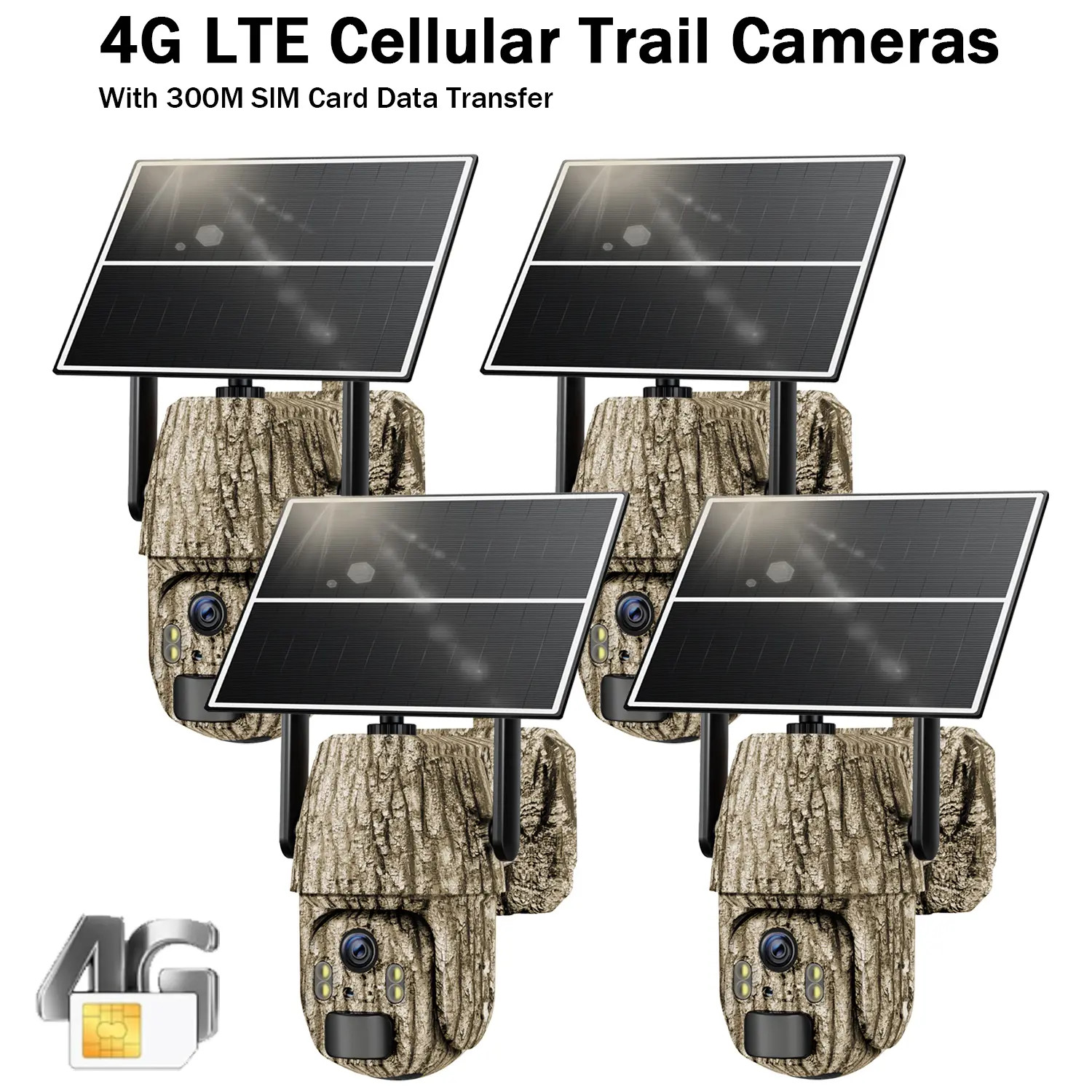 4G LTE Solar Trail Cameras Outdoor Wireless - No WiFi Needed Security Cameras, 2