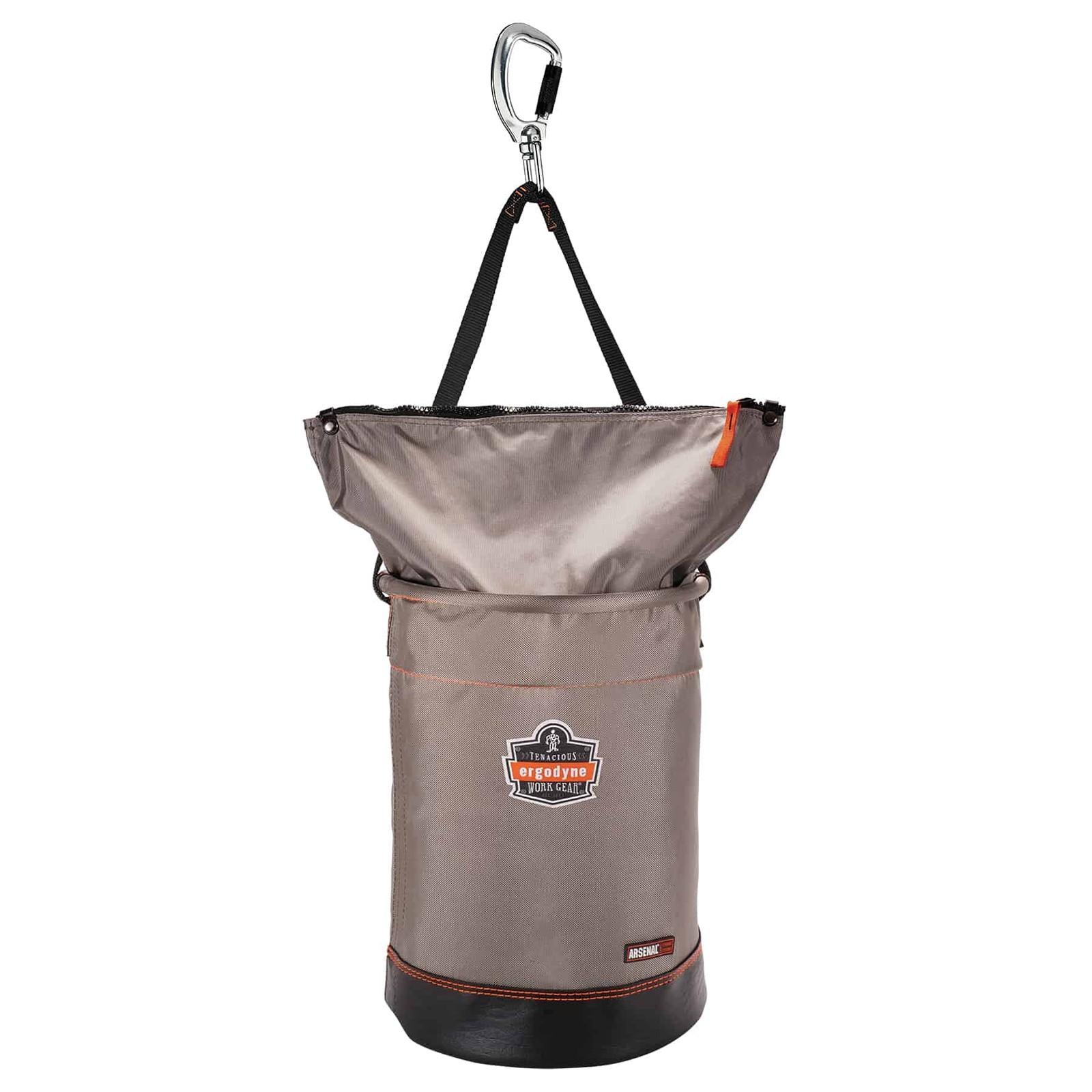 Arsenal 5977 Large Nylon Hoist Bucket Tool Bag – D-Rings, Swiveling Carabiner...