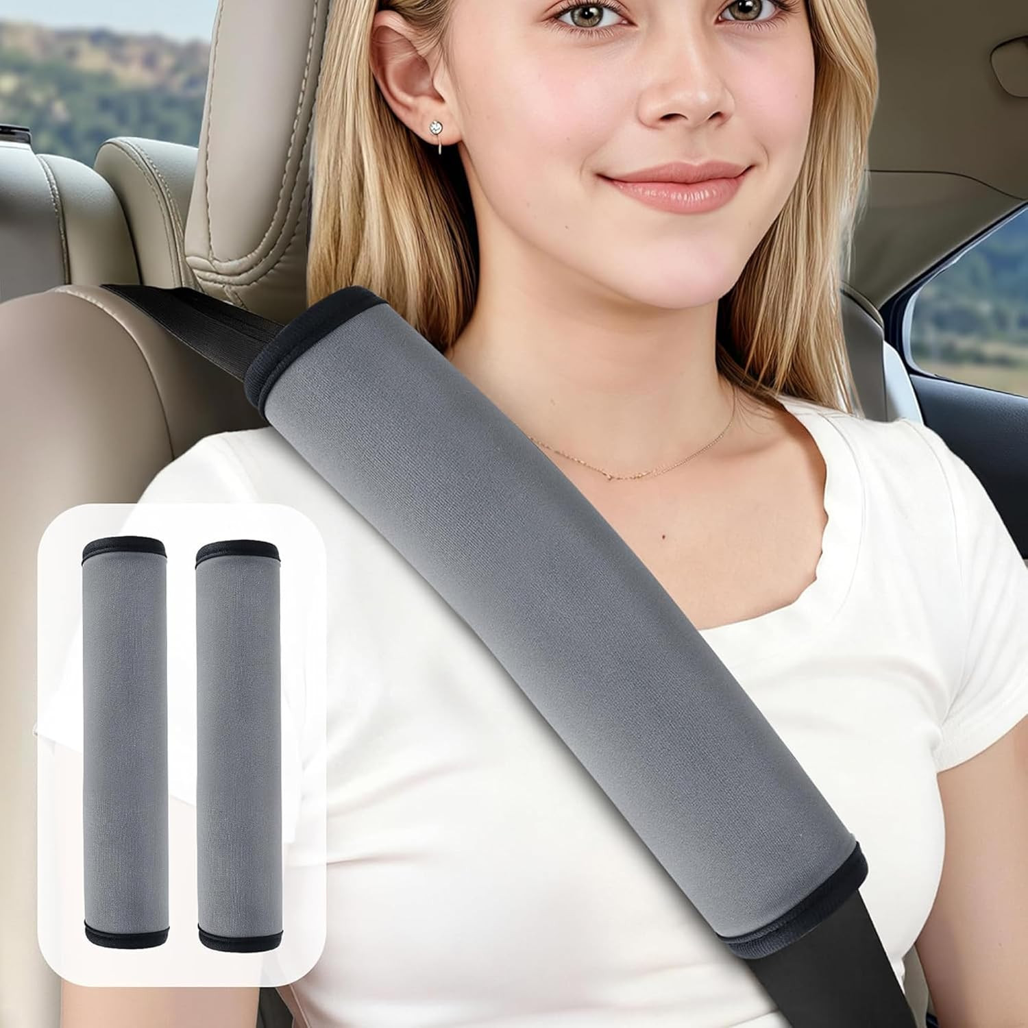 Extra Long Car Seat Belt Cover, 2Pack Waterproof Seatbelt Shoulder Pad for Comfo