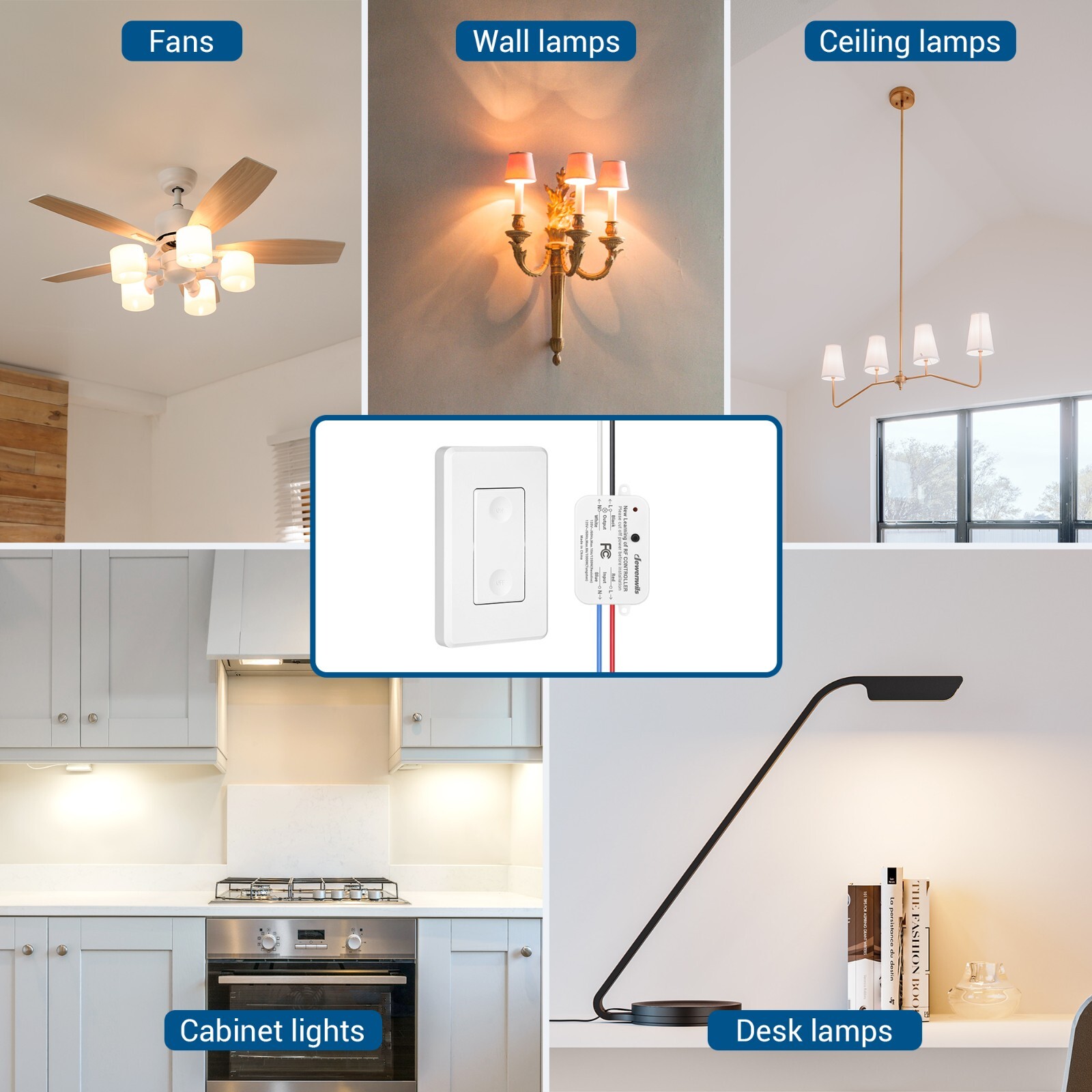 DEWENWILS Wireless Light Wall Switch Remote Control Lighting Fixture Switch