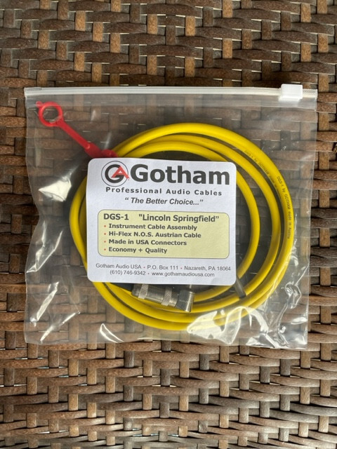 Lincoln Springfield Instrument Cable Assemblies 10FT Yellow NOS