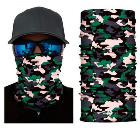 Neck Gaiter Face Mask Fishing Sun Headwear Protection Creme Green Camo