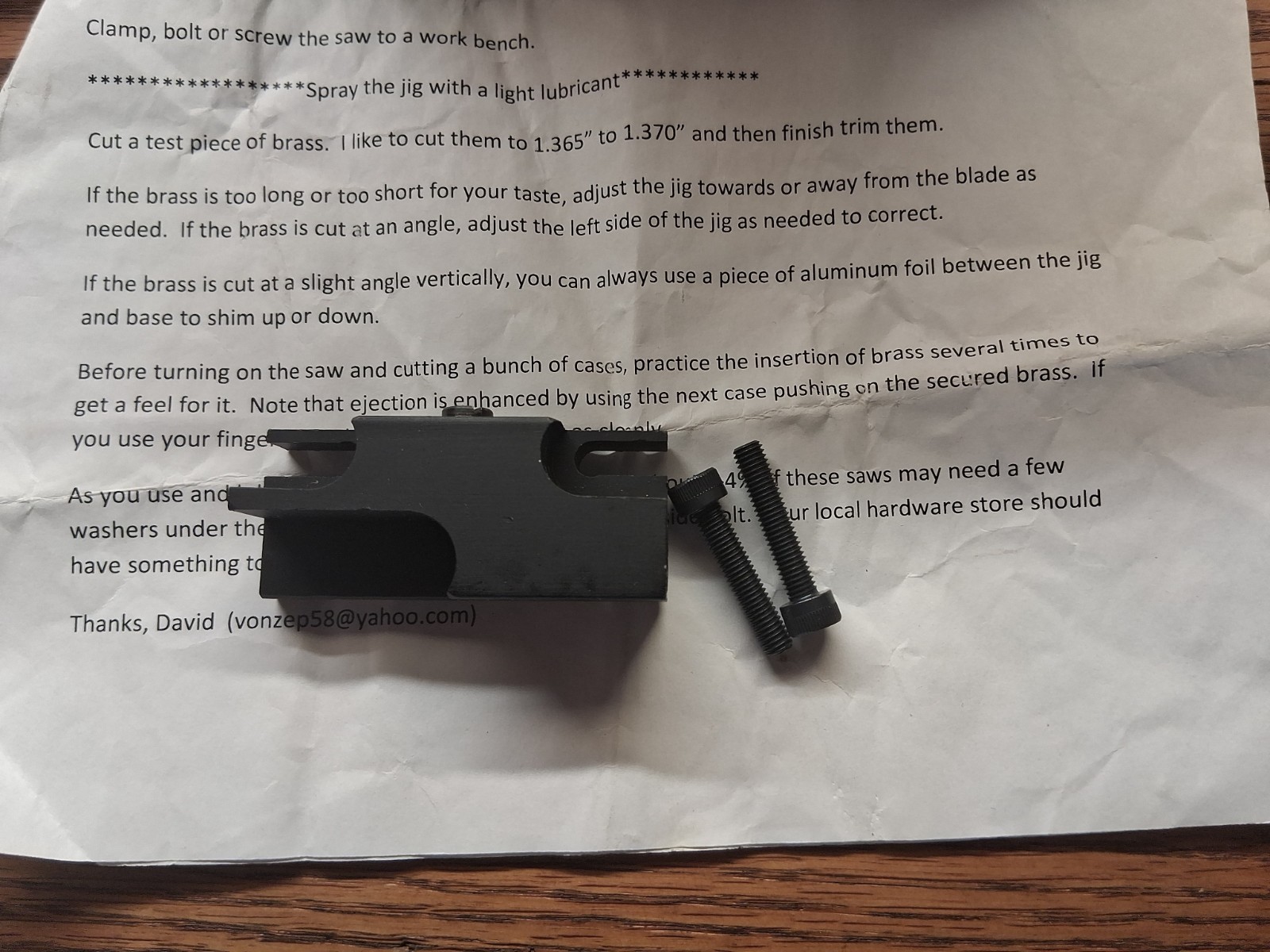 300 Blackout Cut Off Jig