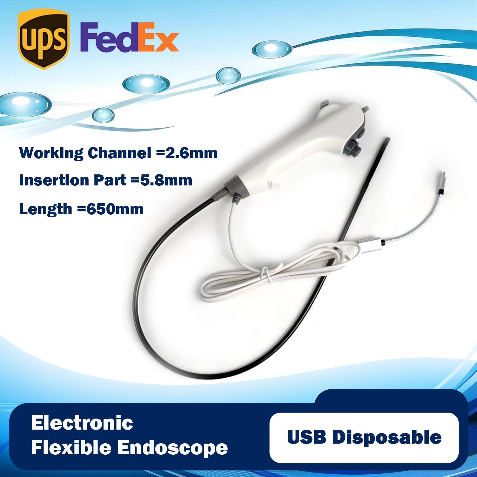 Disposable Flexible USB Medical Video Endoscope HD Single Use Endoscopy Camera