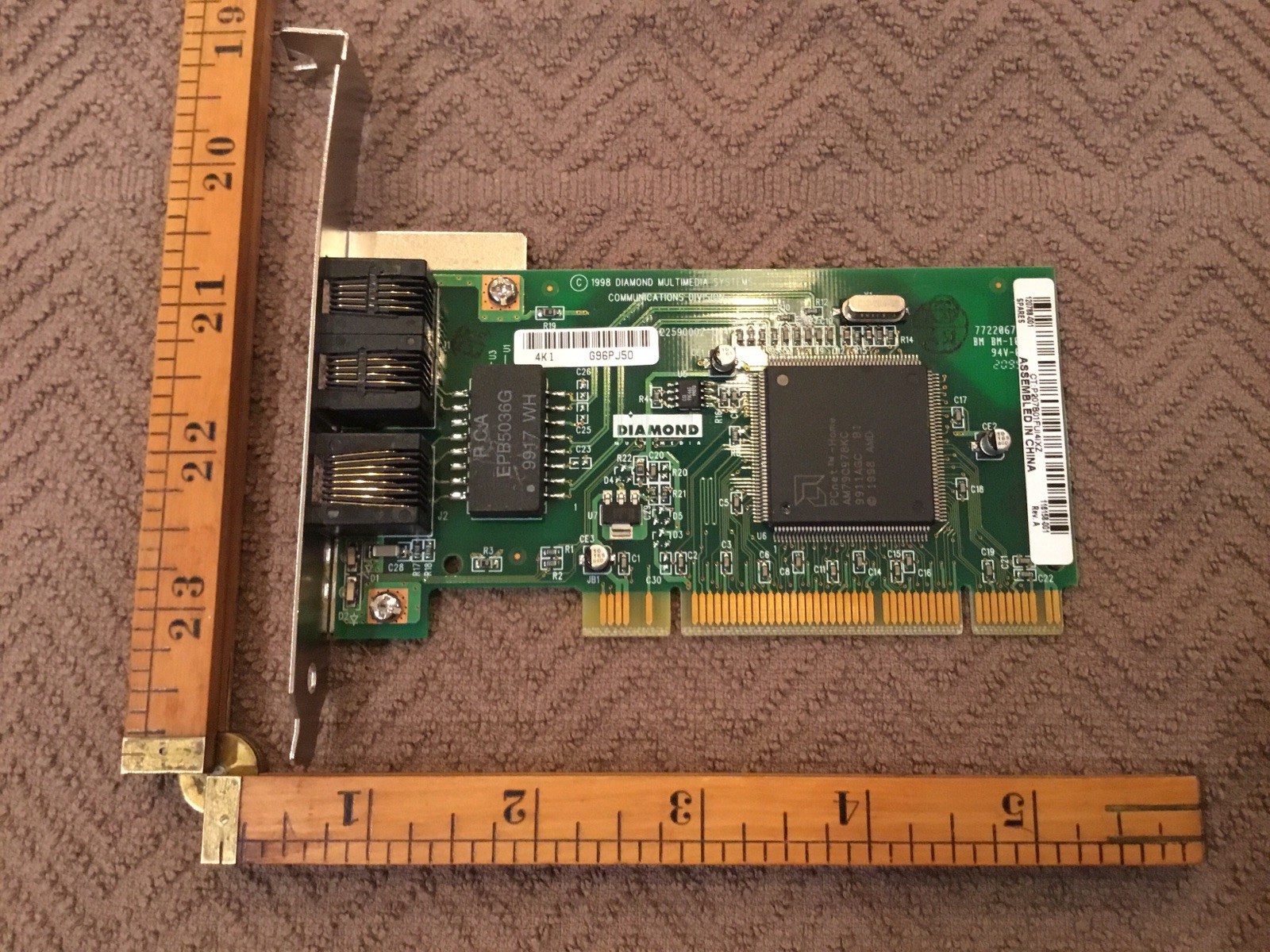 Vintage Diamond Multimedia Systems 22590002-004 Ethernet Card For Compac