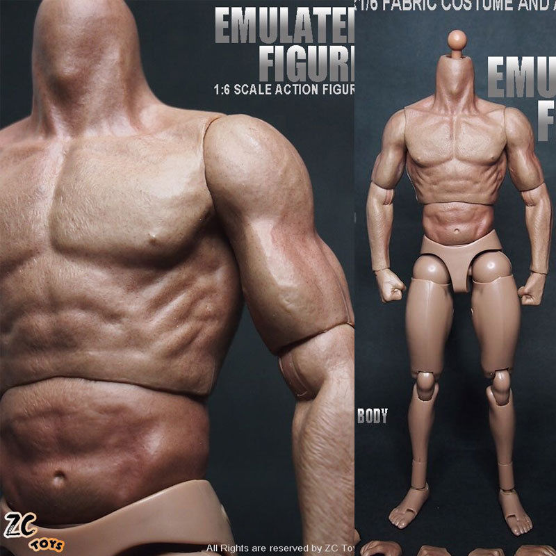 ZC Toys 1/6th Muscular Flexibl Male Figure Body Fit 12" Male Figure Head Toys