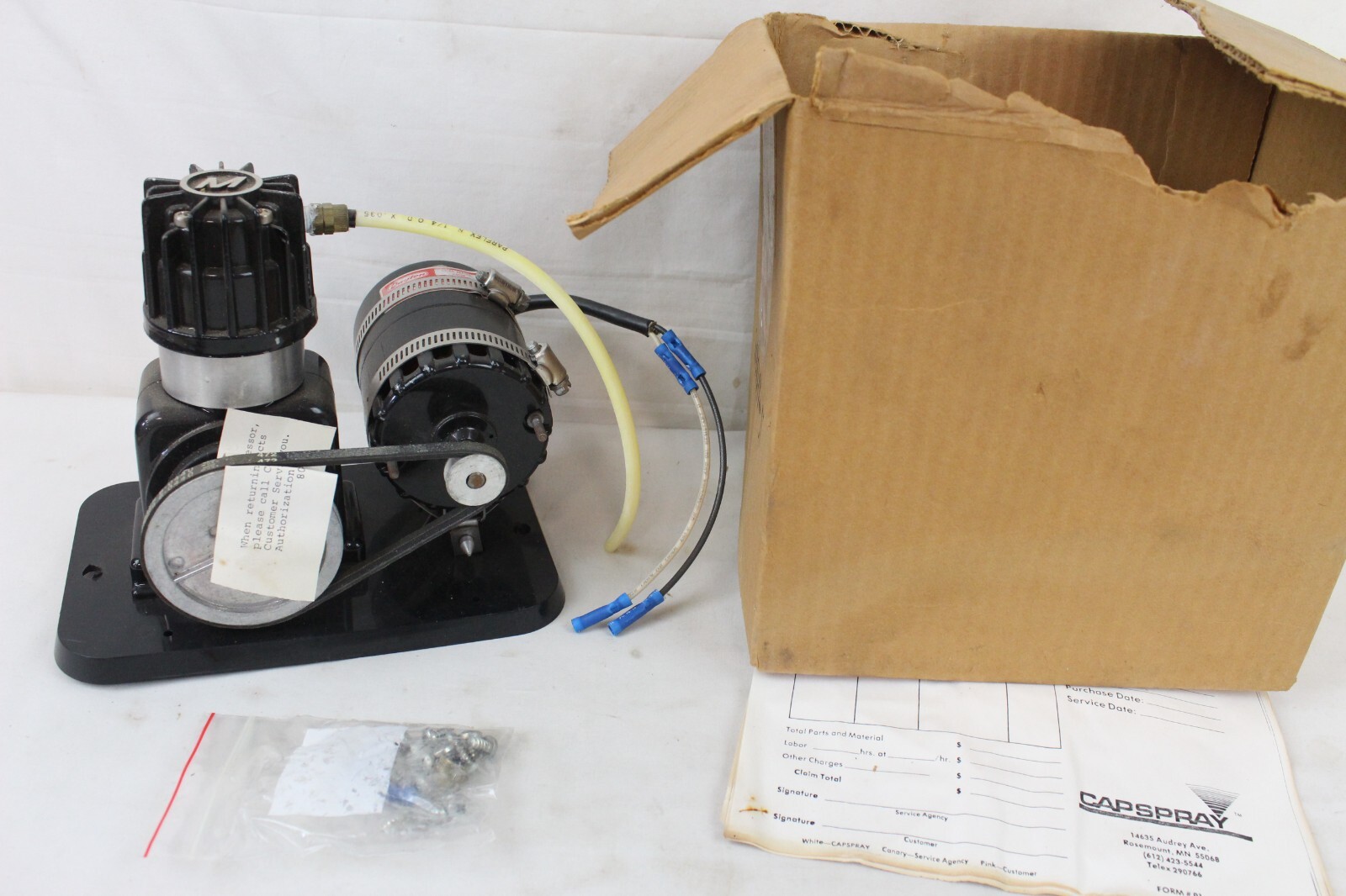 Vintage NOS Paint Air Brush Sprayer Model 2000 KJ Miller Corp Mini Compressor