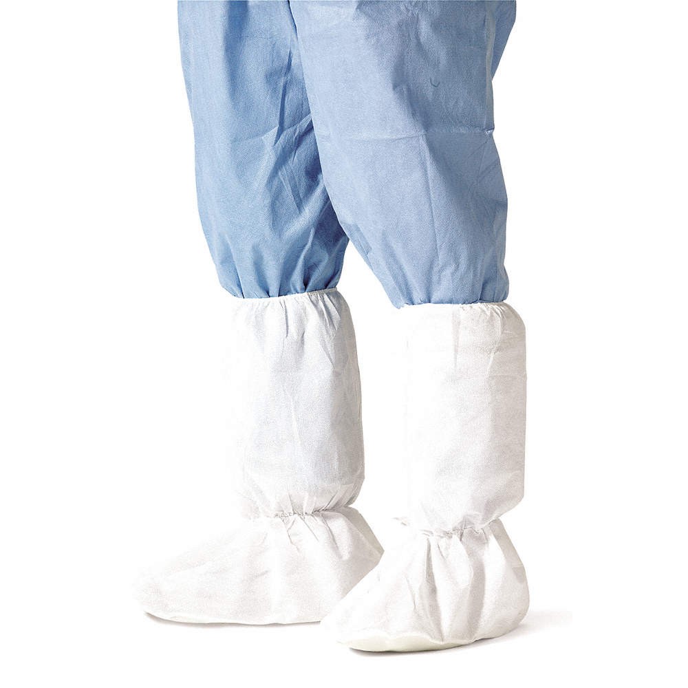 DUPONT PE444SWHLG010000 BootCovers,PE Coated Spun PP,Wht,L,PK100 4LUR2