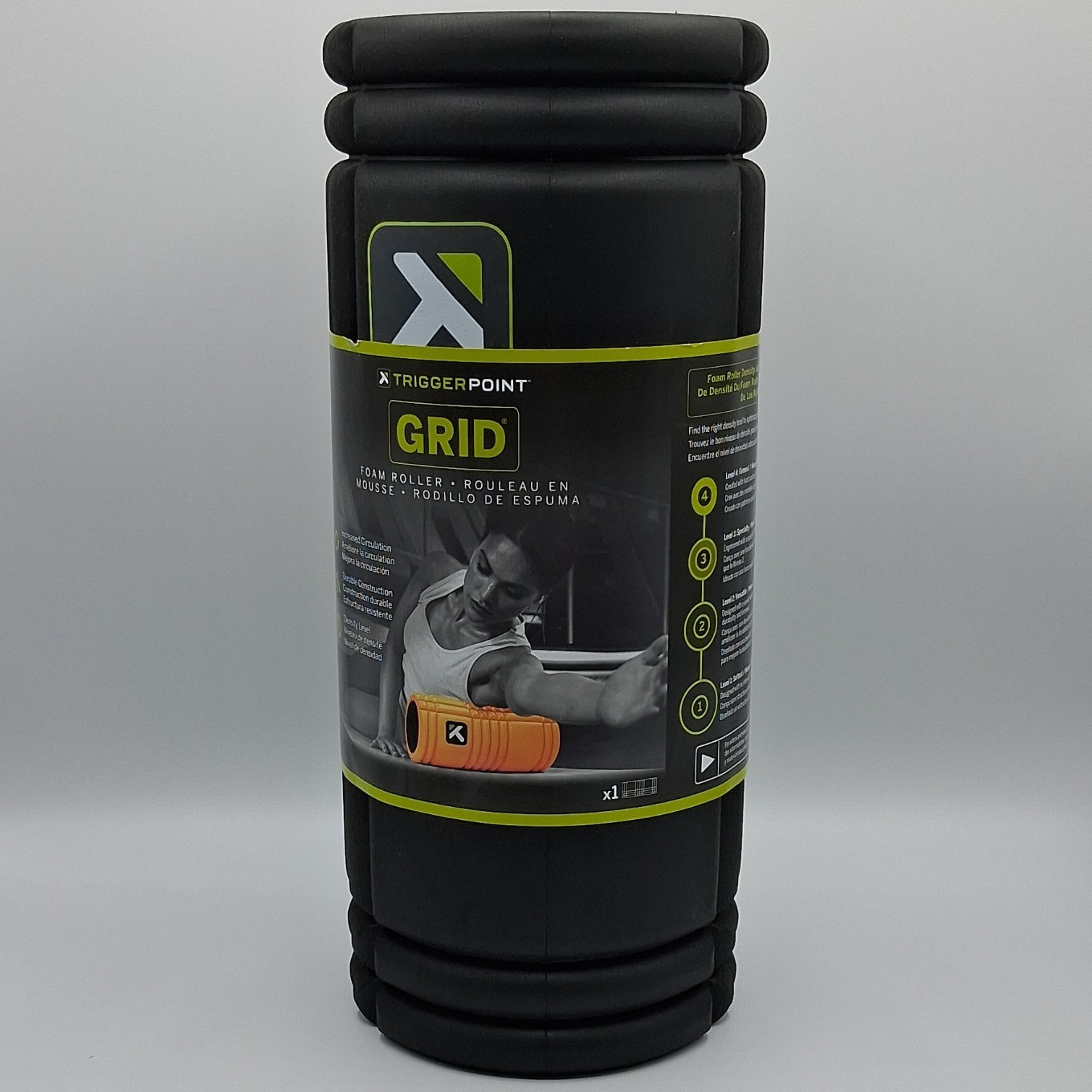 TriggerPoint GRID Foam Roller Black Hollow Design Foam Material 1 Item 13in.