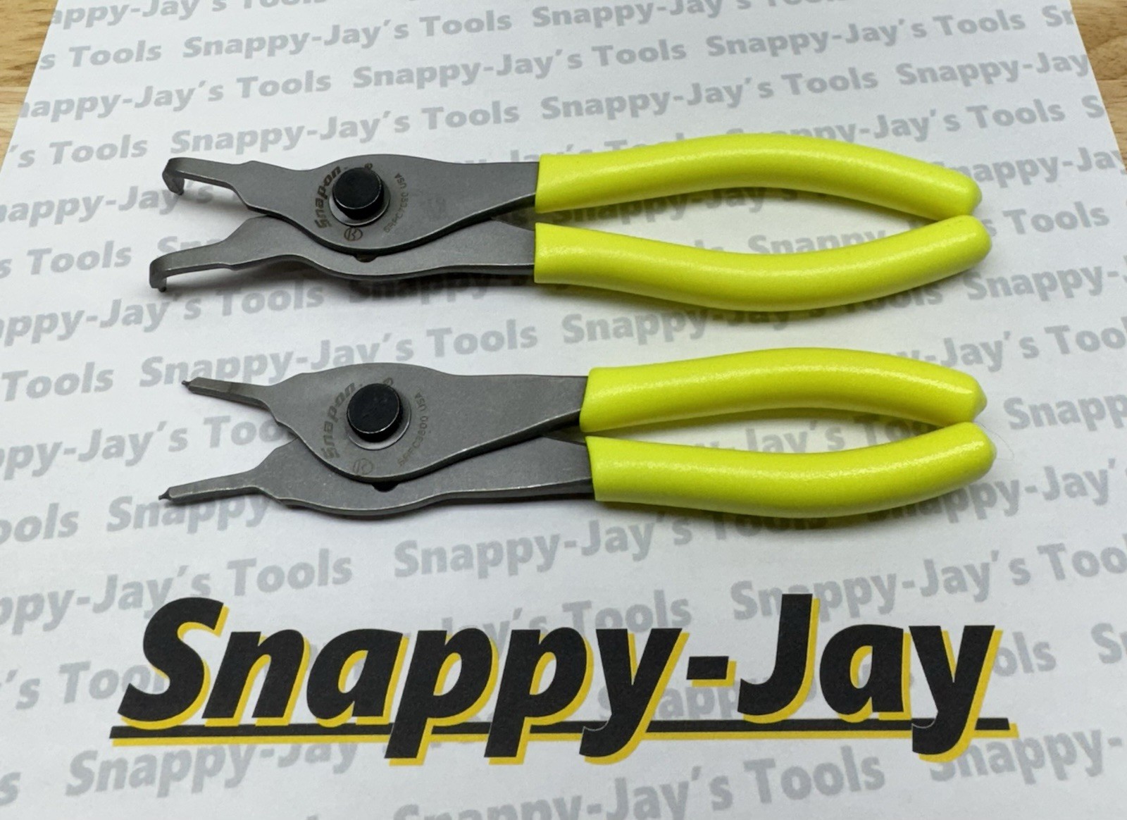 Snap-on Tools USA NEW HI VIZ 2pc Snap Ring Plier Lot Set SRPC3800 & SRPC7090