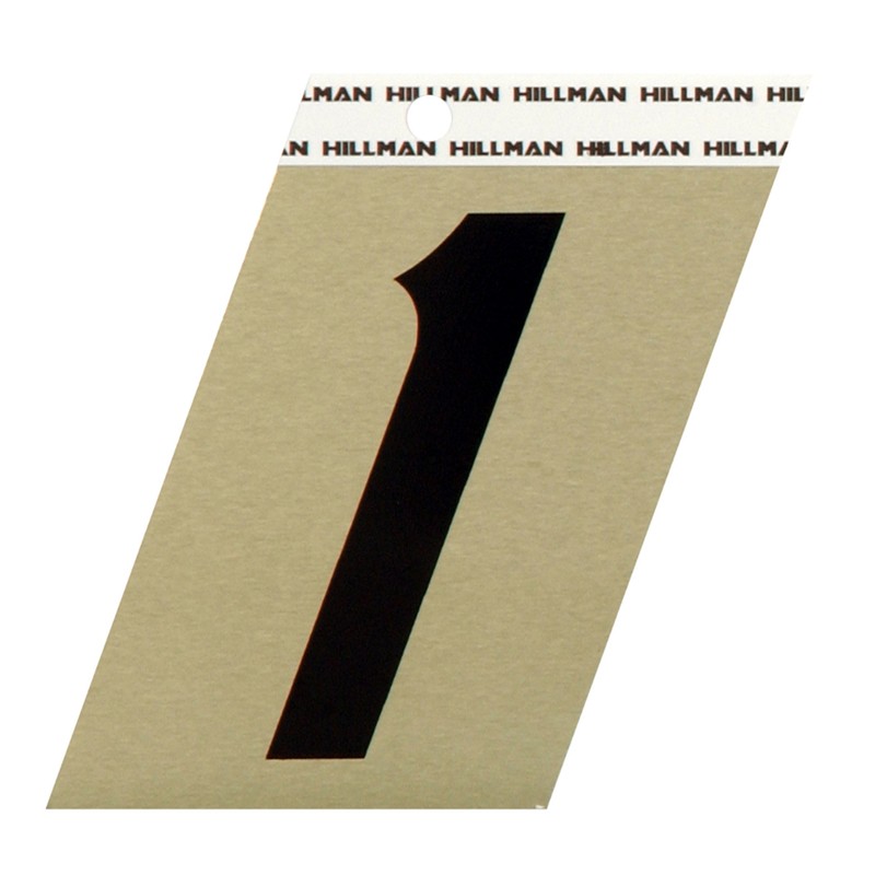Hillman 3 in. Reflective Black Vinyl Self-Adhesive Number 1 (3-pack)