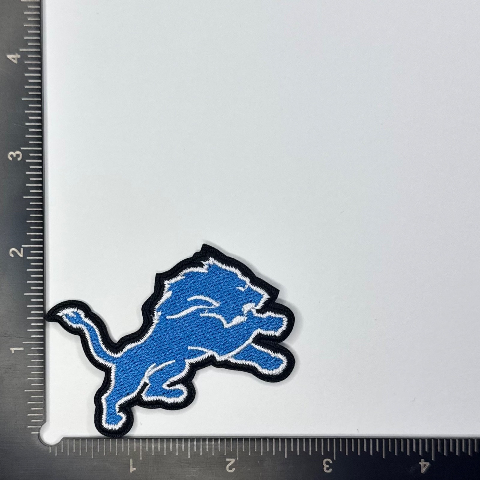 Detroit Lions Small iron on patch Black and White