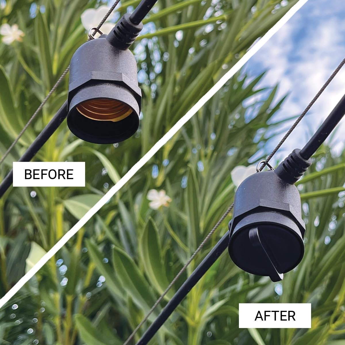 Light Socket Safety Cap Plugs for E26 Sockets - Improved Fit for String Lights