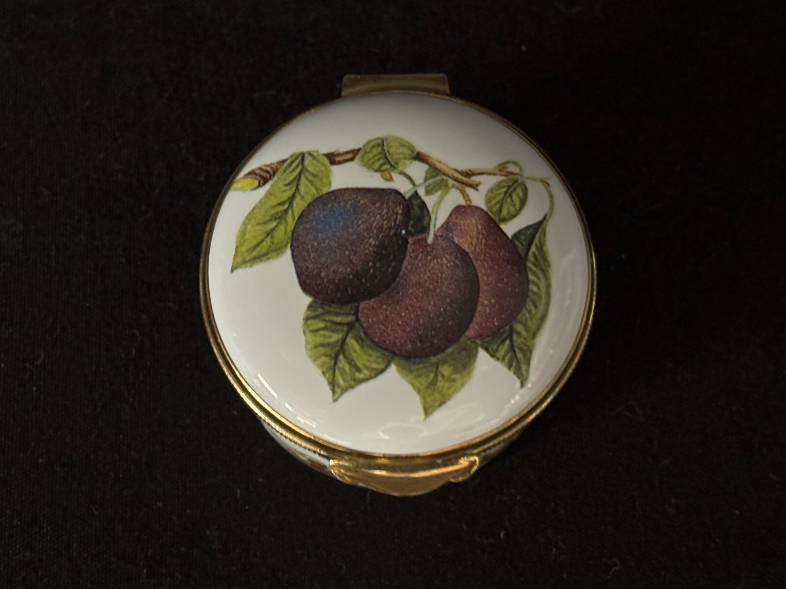 Portmeirion Pomona Enamel Trinket Box "PLUM" ~ NO BOX