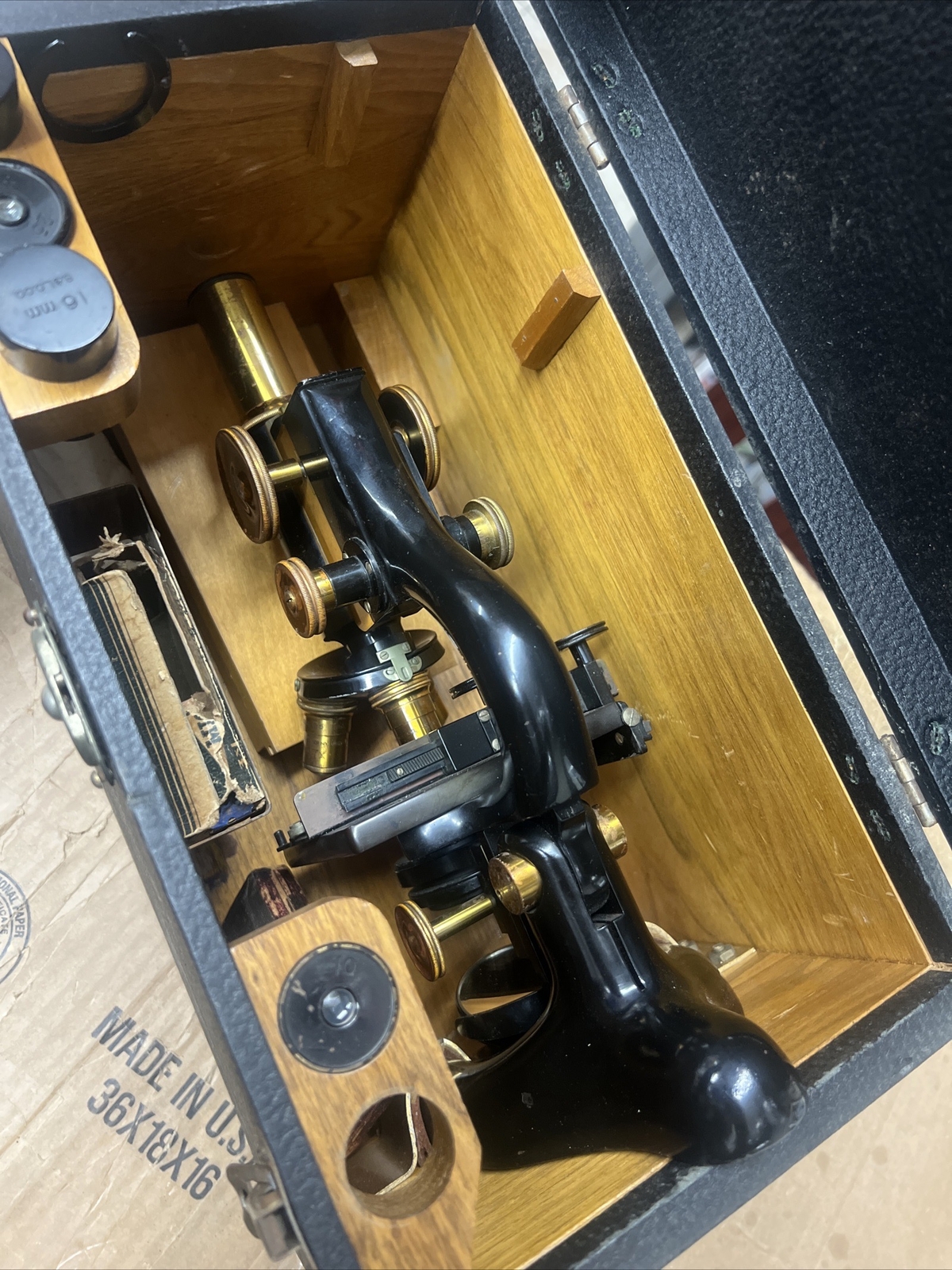 Vintage Rare 1915 Bausch & Lomb Optical Co. Iron and Brass Microscope