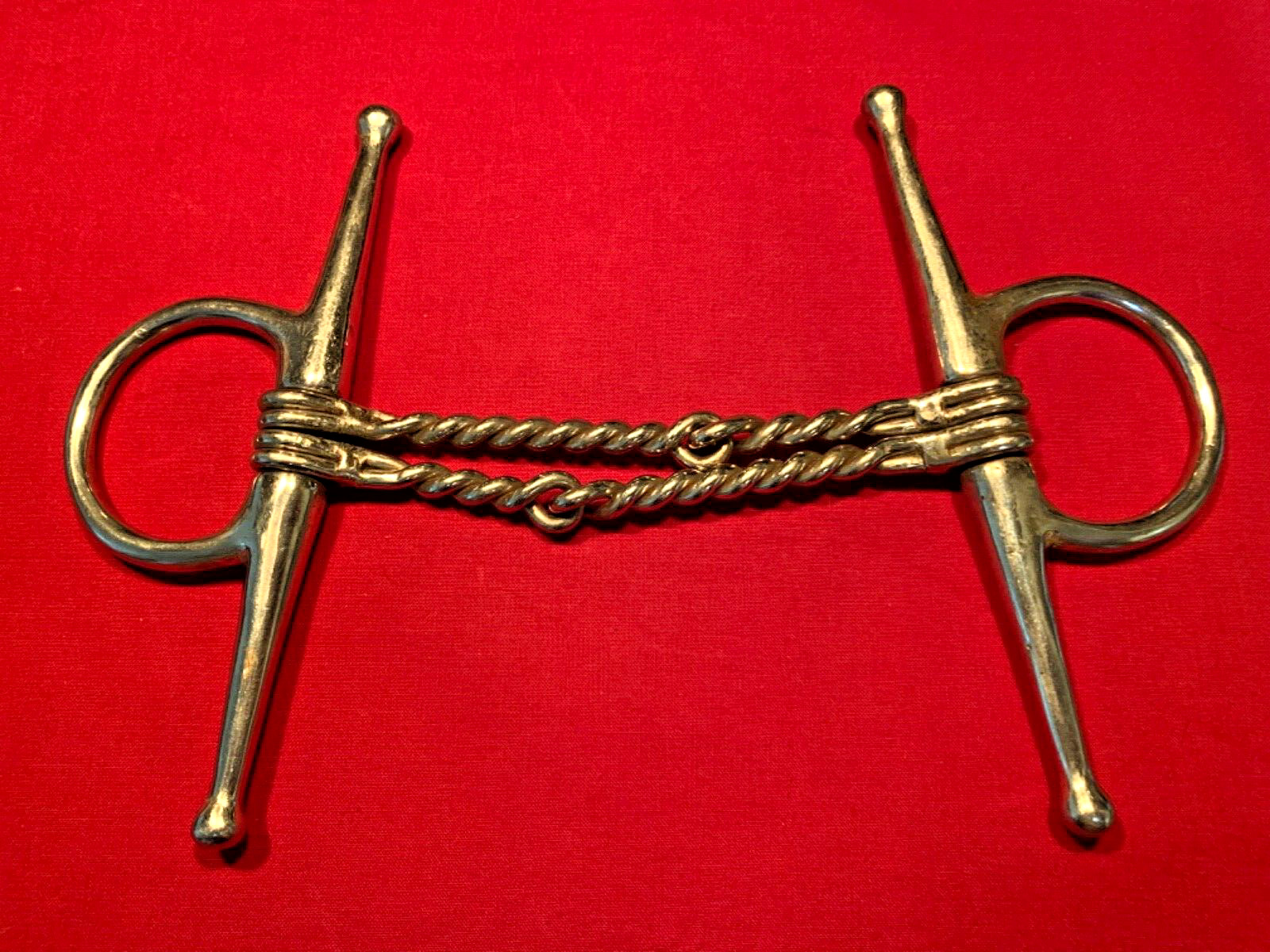 English Horse Full Cheek Snaffle Bit 5" Twisted Wire Mouth Stainless Steel