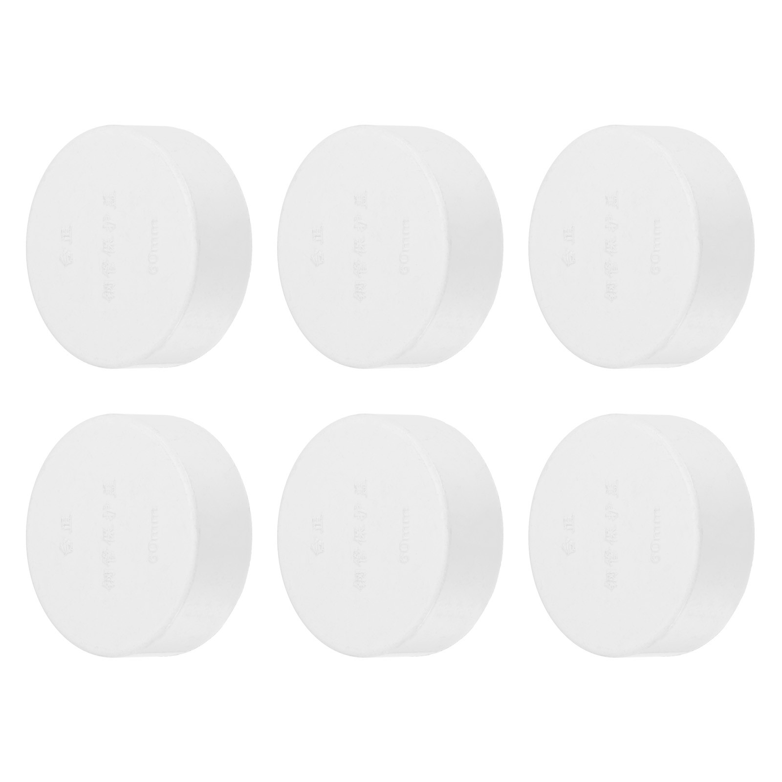 6 Pcs End Caps, PVC Round Furniture Grade Plug Coupling Socket (White, 2.4-Inch)