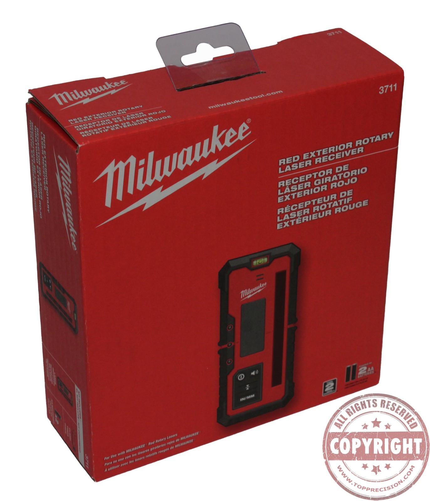 MILWAUKEE 3711 ROTARY LASER LEVEL DIGITAL RECEIVER, DETECTOR, SENSOR