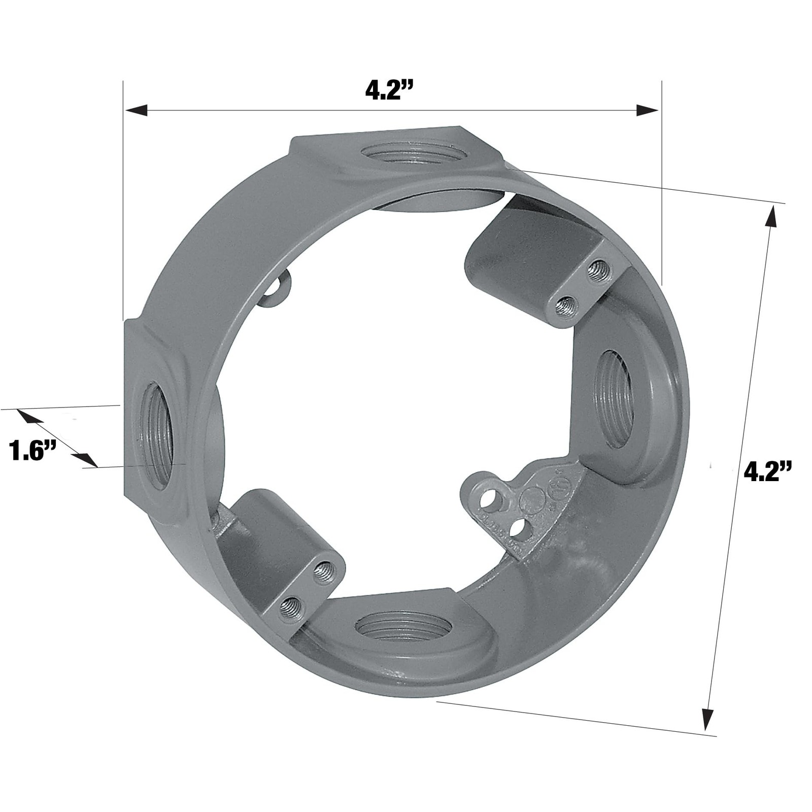 Sigma Engineered Solutions 14236 1/2-Inch 4 Hole Round Weatherproof Extension...