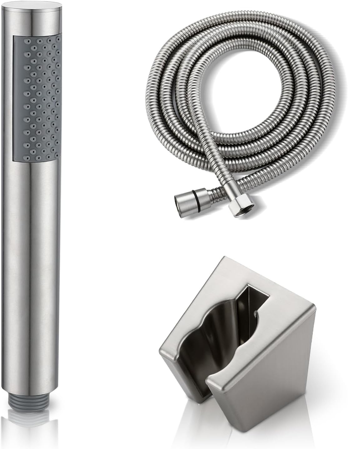 Metal Handheld Shower Head with Extra Long Hose and Dual Slot Brushed Nickel