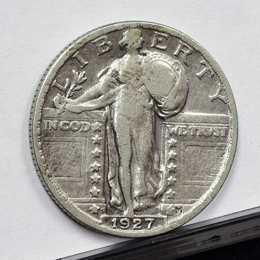 1927-S Standing Liberty Quarter - Fine Details, Old Cleaned (#59205-L)