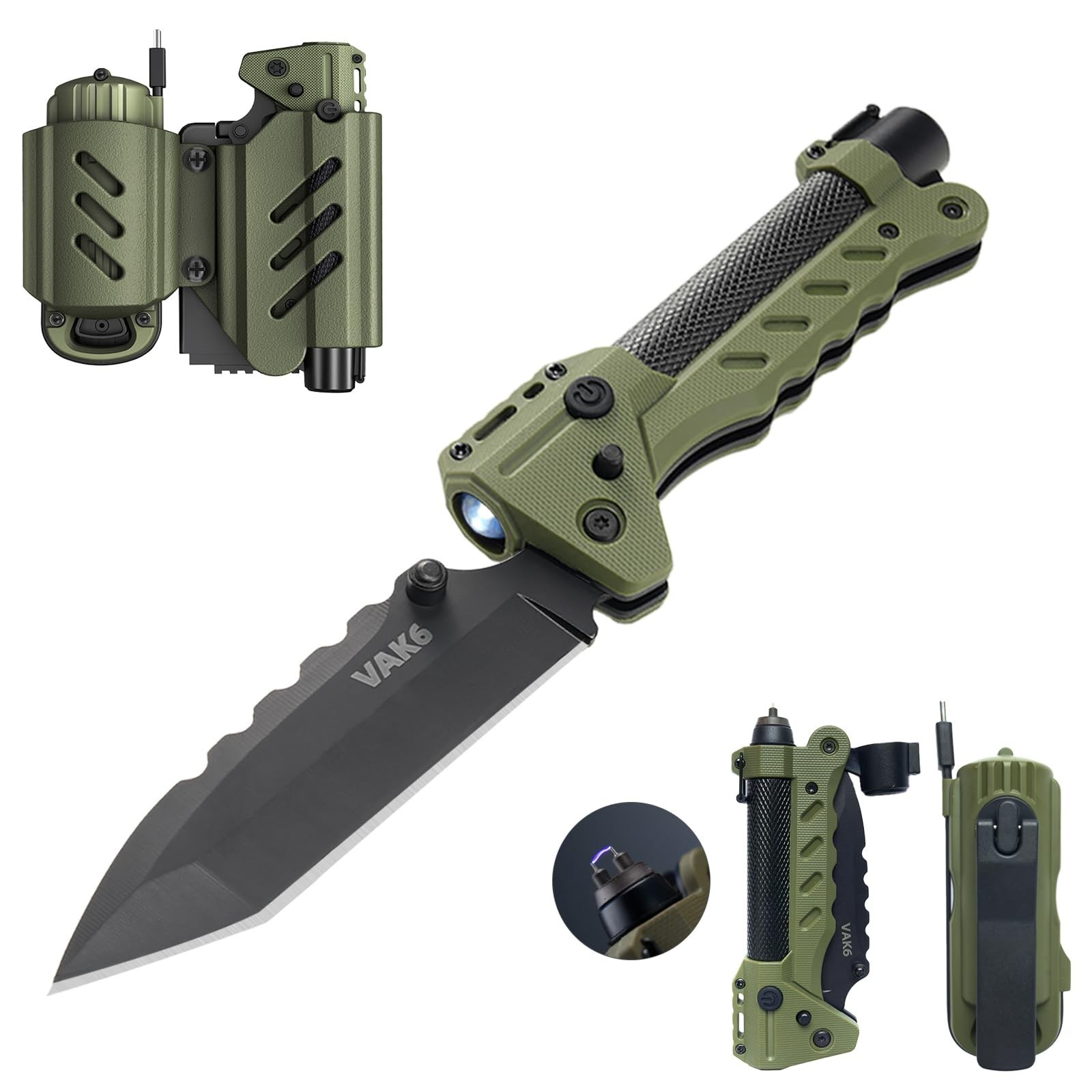 VIPERADE VAK6 Survival Multitool with Folding Knife, LED Flashlight... Fast Ship