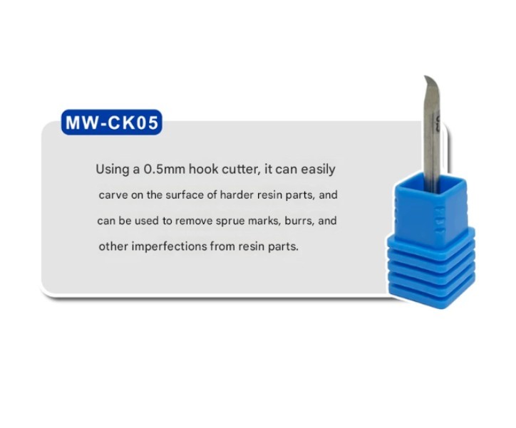 Manwa Carving Knife 0.5mm Tungsten Steel Hook Broach (3.175mm x 3.8mm)