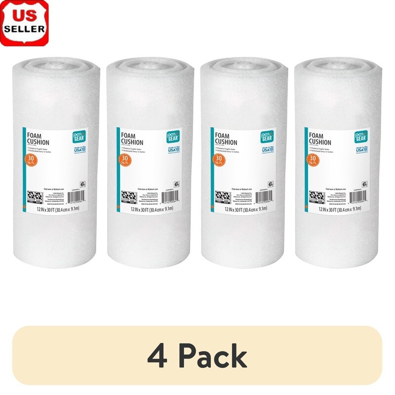 Foam Cushioning Wrap 12in x 30ft 4 Pack Lightweight Protective Material Shipping