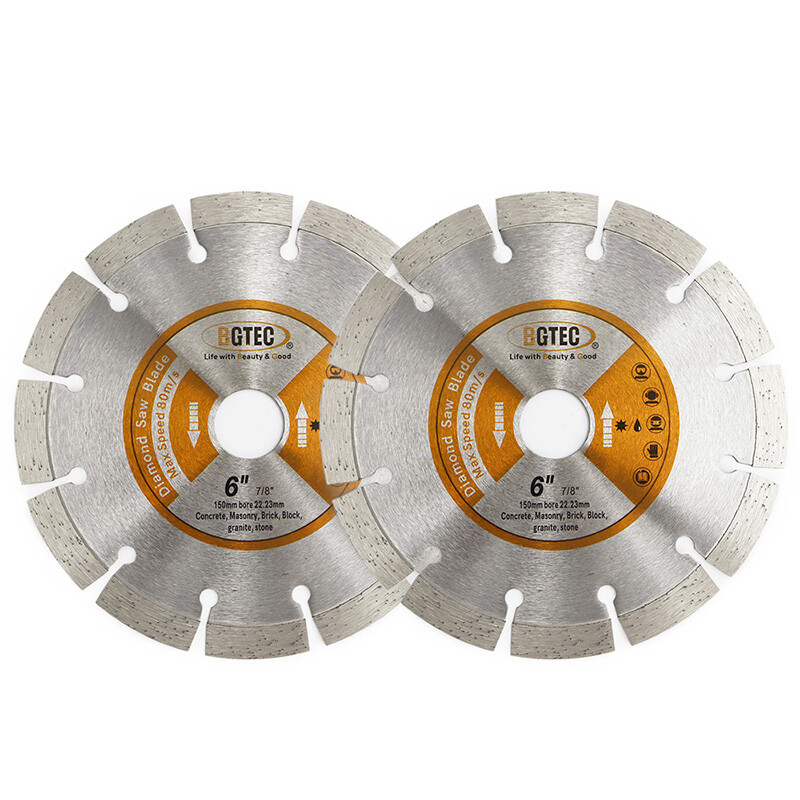 Diamond Saw Blade Turbo Cutting Disc Cut Concrete Marble Stone Brick 2pcs 6 inch
