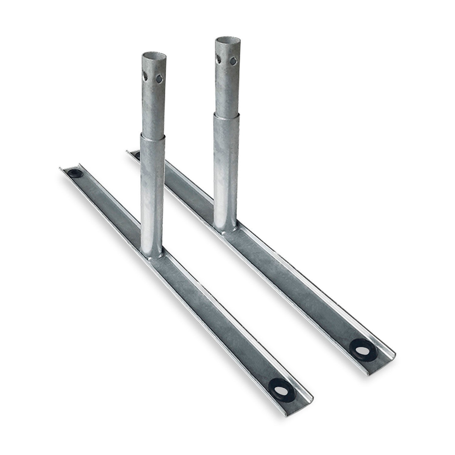 Global Industrial Flat Barrier Feet for Crowd Control Barrier Galvanized 2/Pack