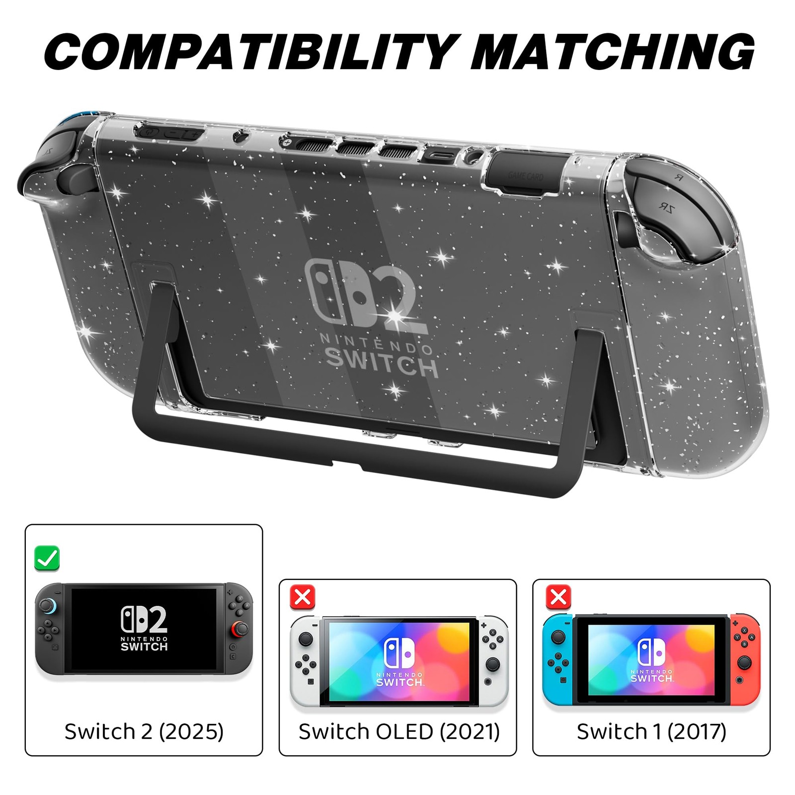 PAWDIARY Switch Carrying Bag Silver Glitter