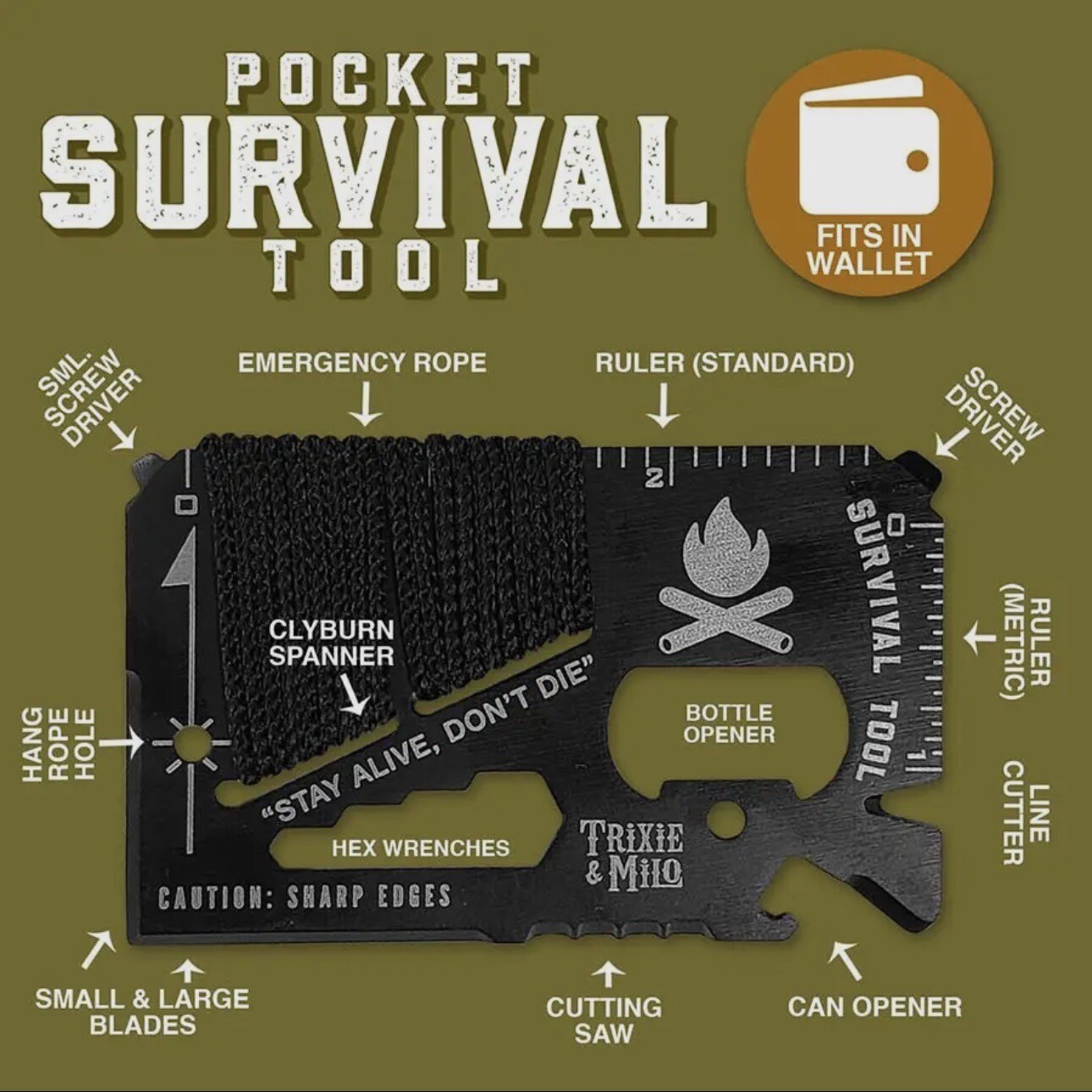 Multipurpose Pocket Survival Tool