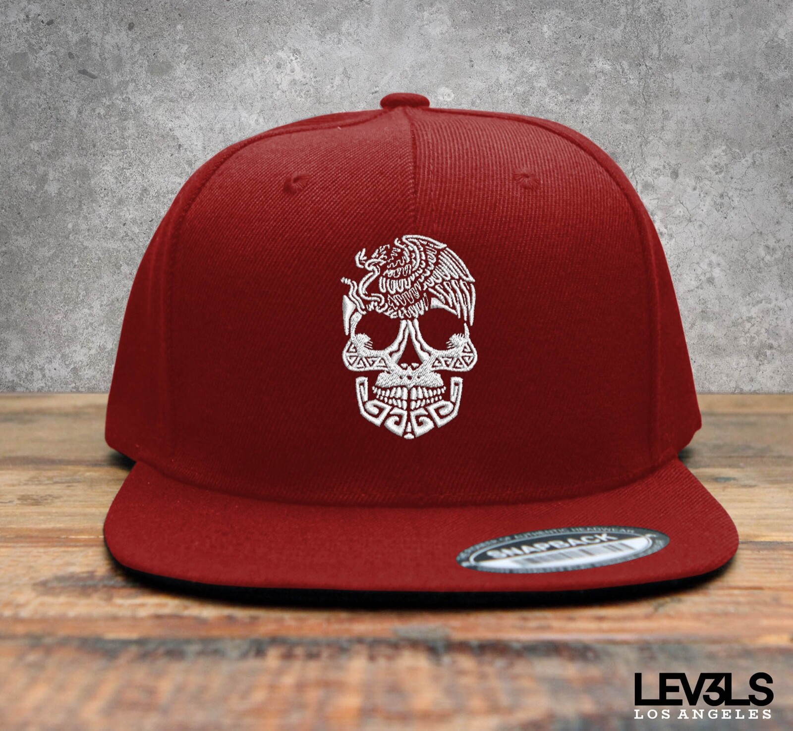AZTEC CALACA SNAPBACK BASEBALL CAP MEXICO SKULL RAZA AZTECA LA MUERTE