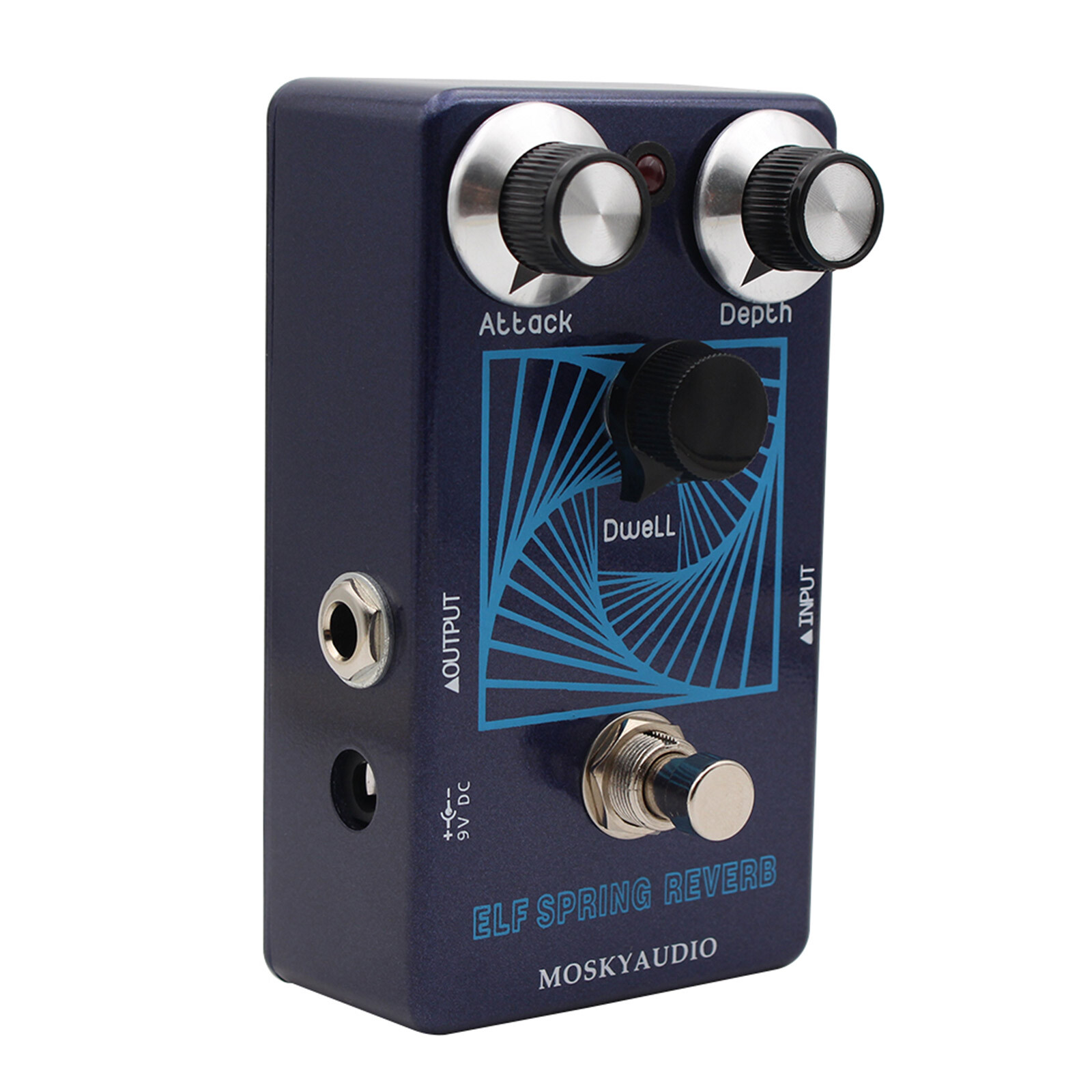 MOSKYAUDIO ELF SPRING REVERB Guitar Effect Pedal Attack/Depth Knob Slapback/Echo
