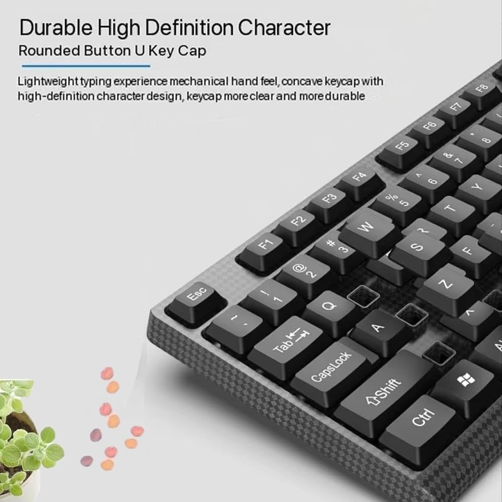 Large Print Keyboard, USB Wired Computer Keyboard with Retro Keycaps, Numeric...