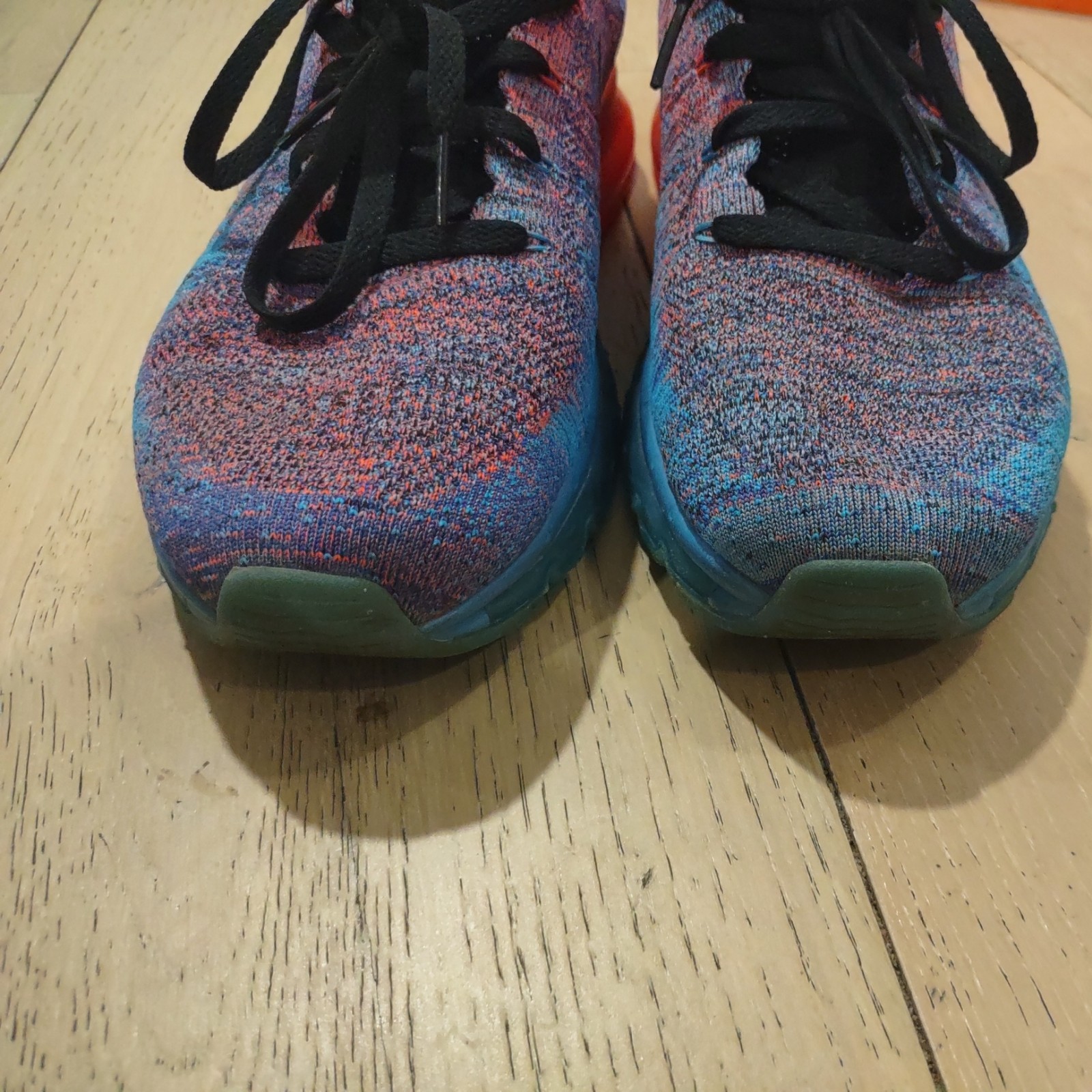 Nike Flyknit Max Blue Lagoon Bright Crimson men's size 13
