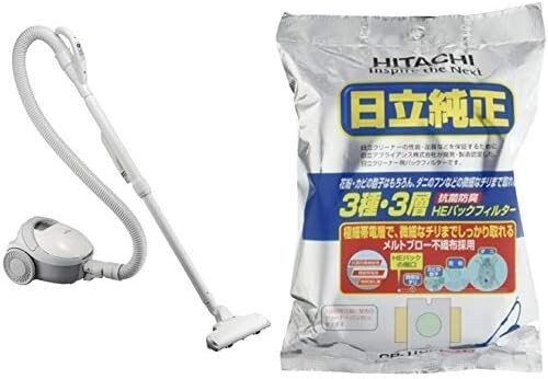 HITACHI CV-VP5-W Paper Bag Type Vacuum Cleaner & CleanerBag GP-110F Set AC100V