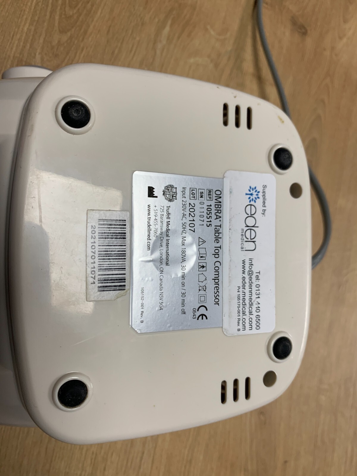 OMBRA TABLE TOP COMPRESSOR Trudell Medical International