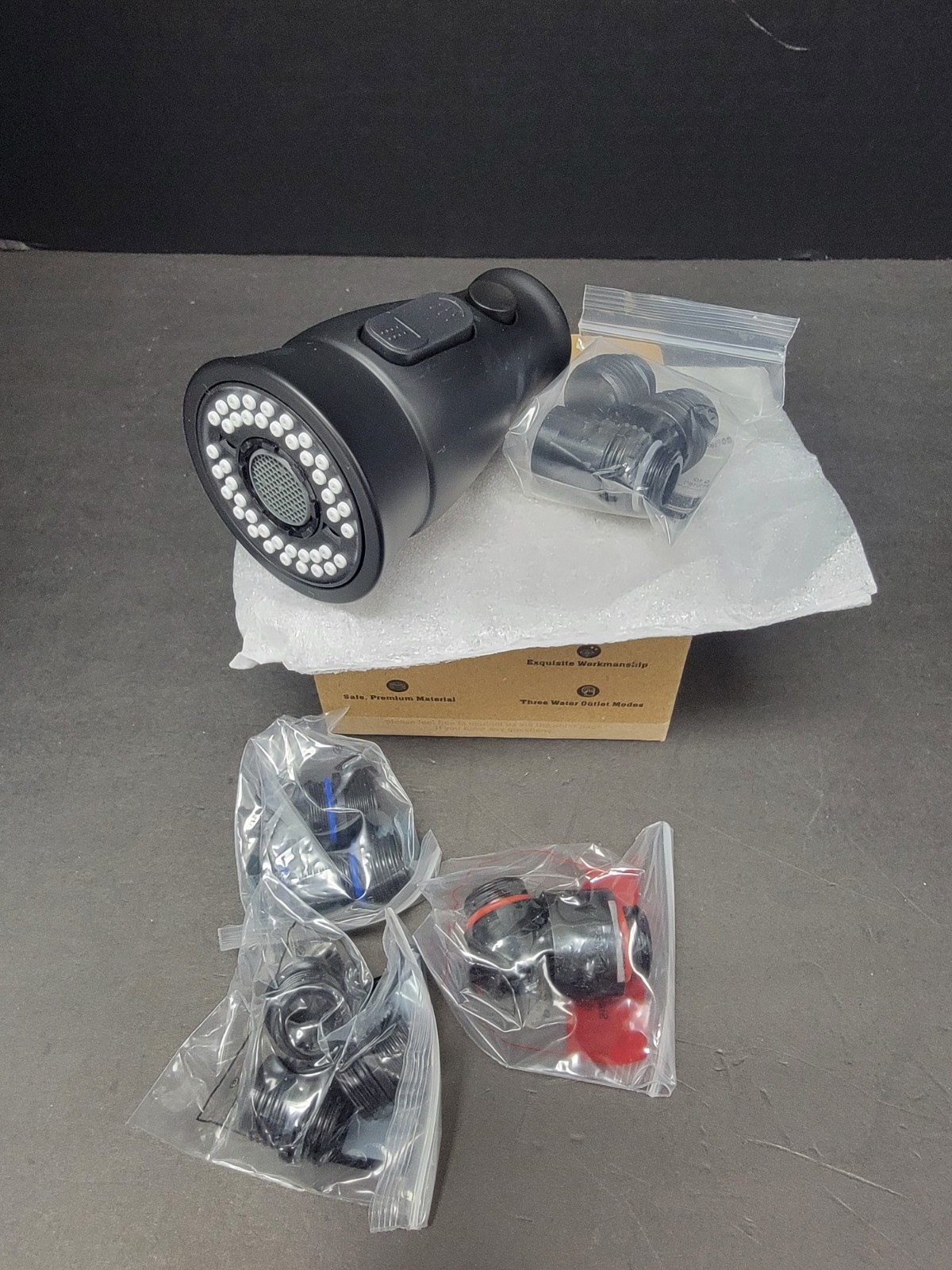 Pull down Kitchen Faucet Head Replacement - 3 Modes with 11 Adapters - down Spra